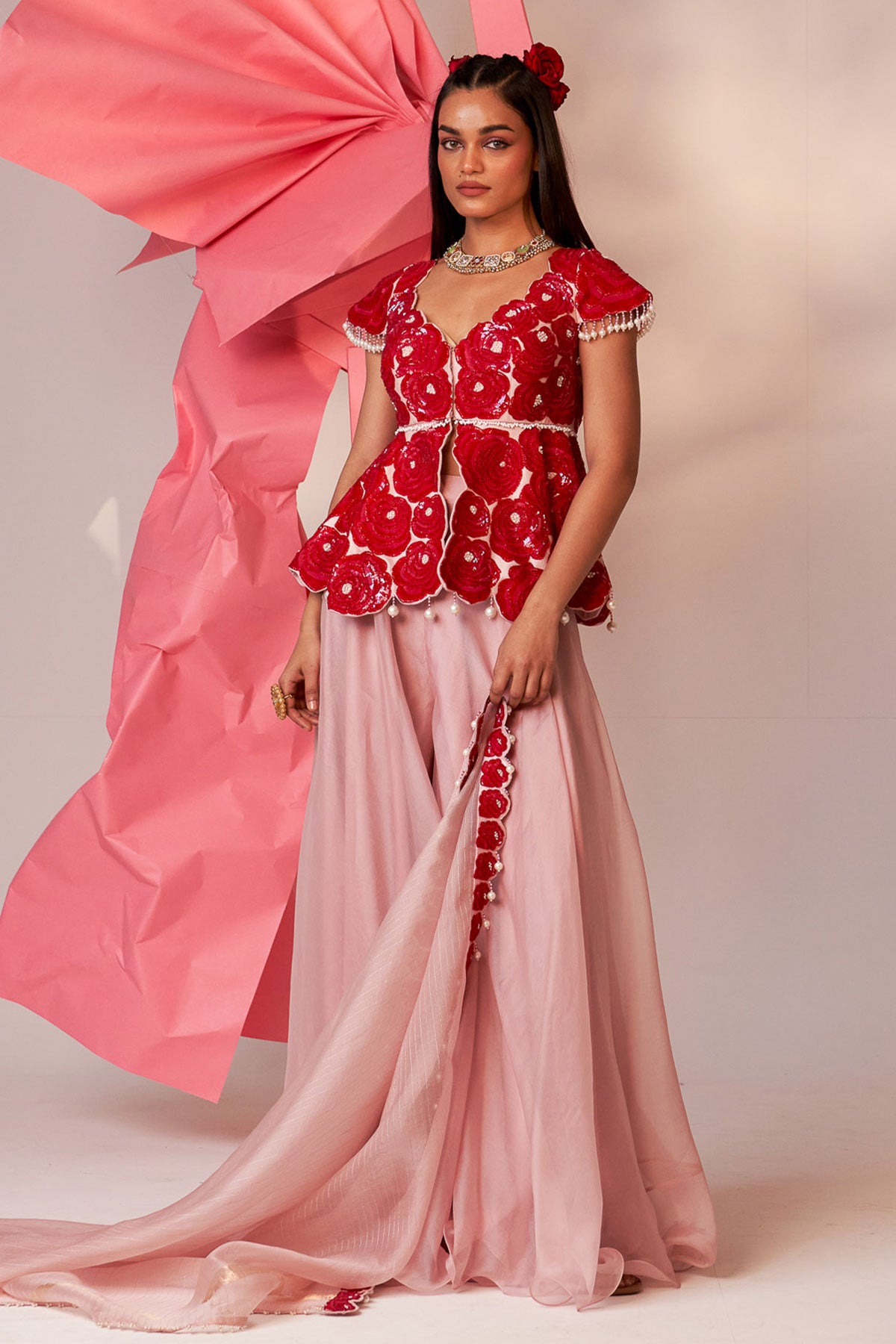 Peplum sharara set