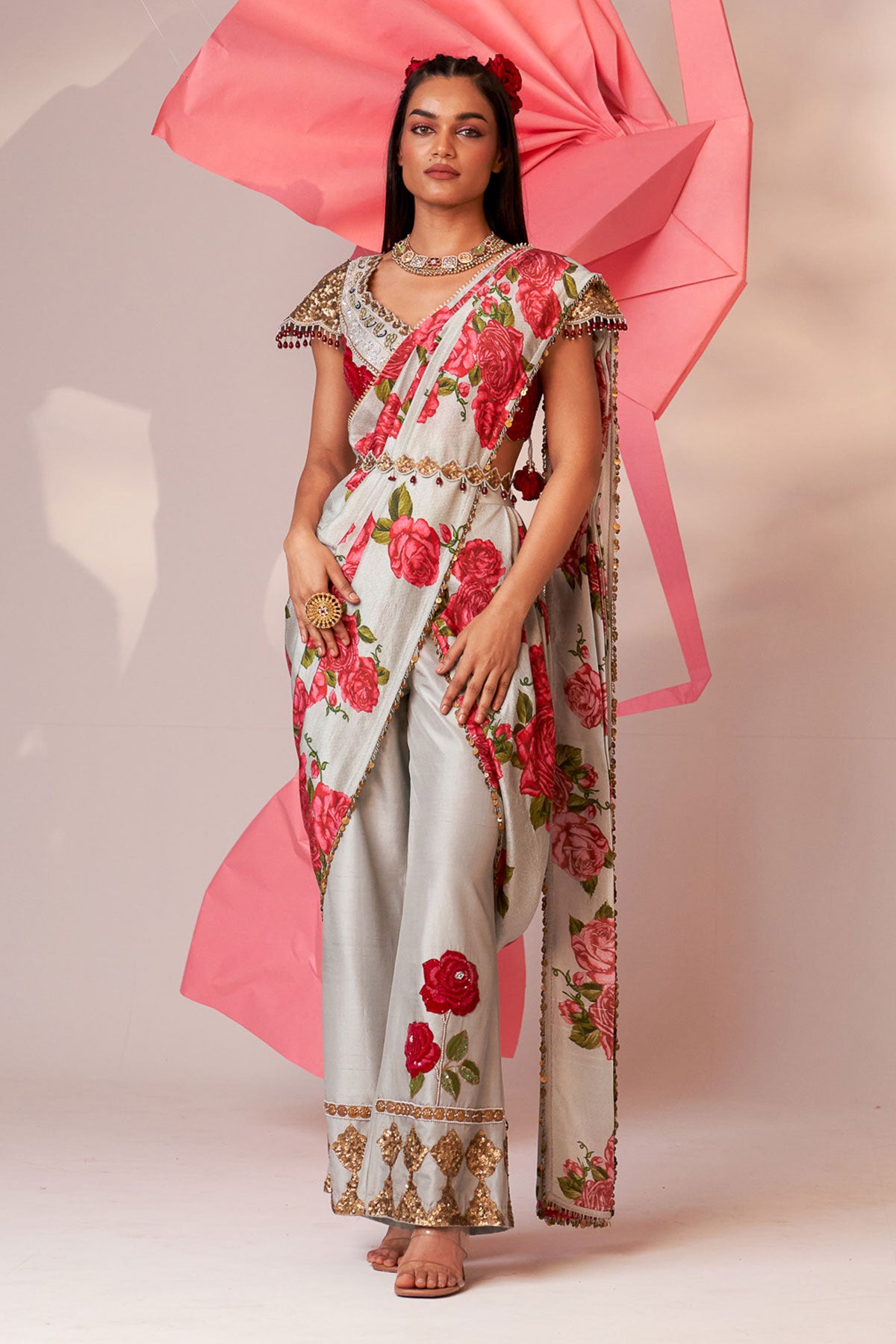 Tulip pant saree