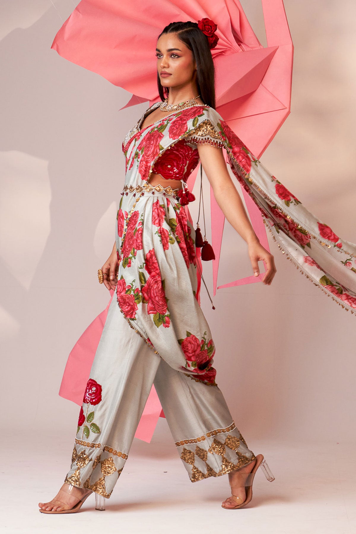 Tulip pant saree