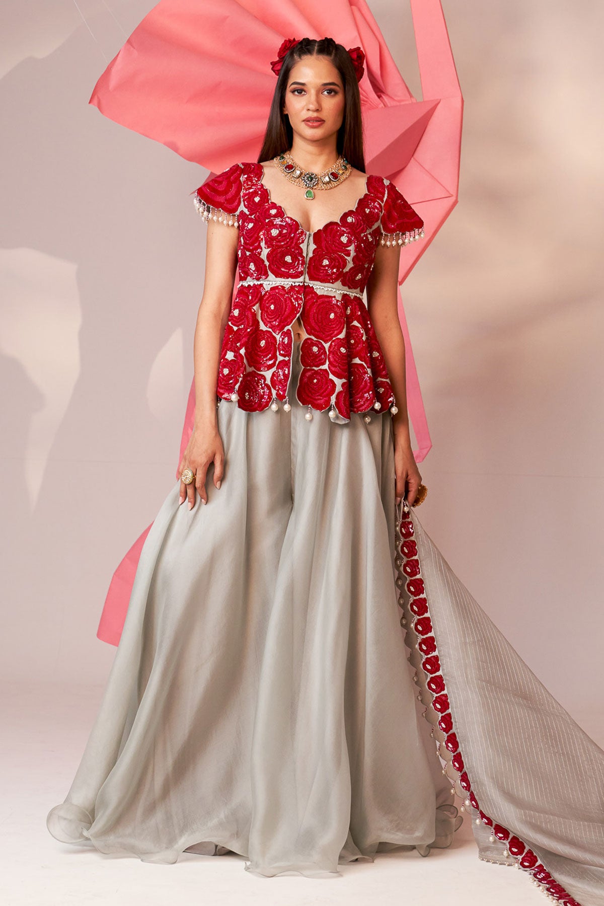 Peplum sharara set