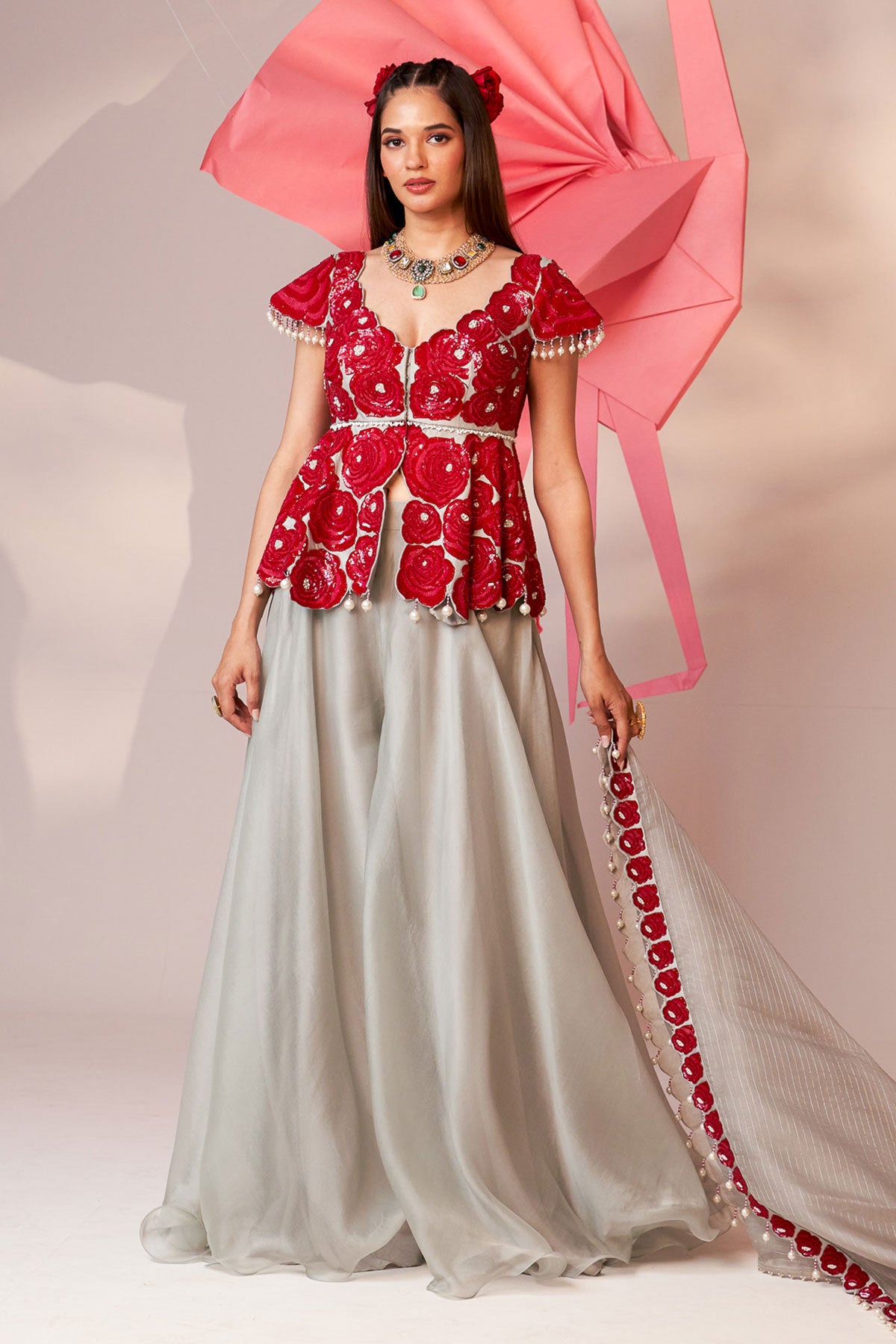 Peplum sharara set