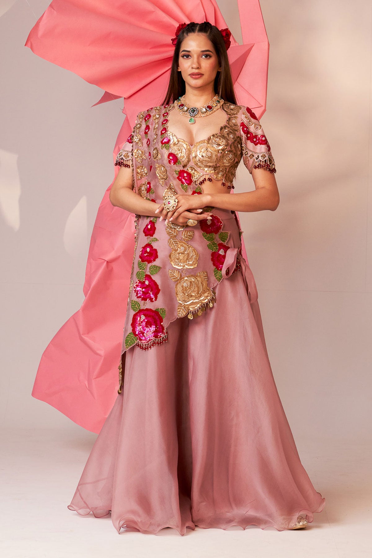 Drape sharara set