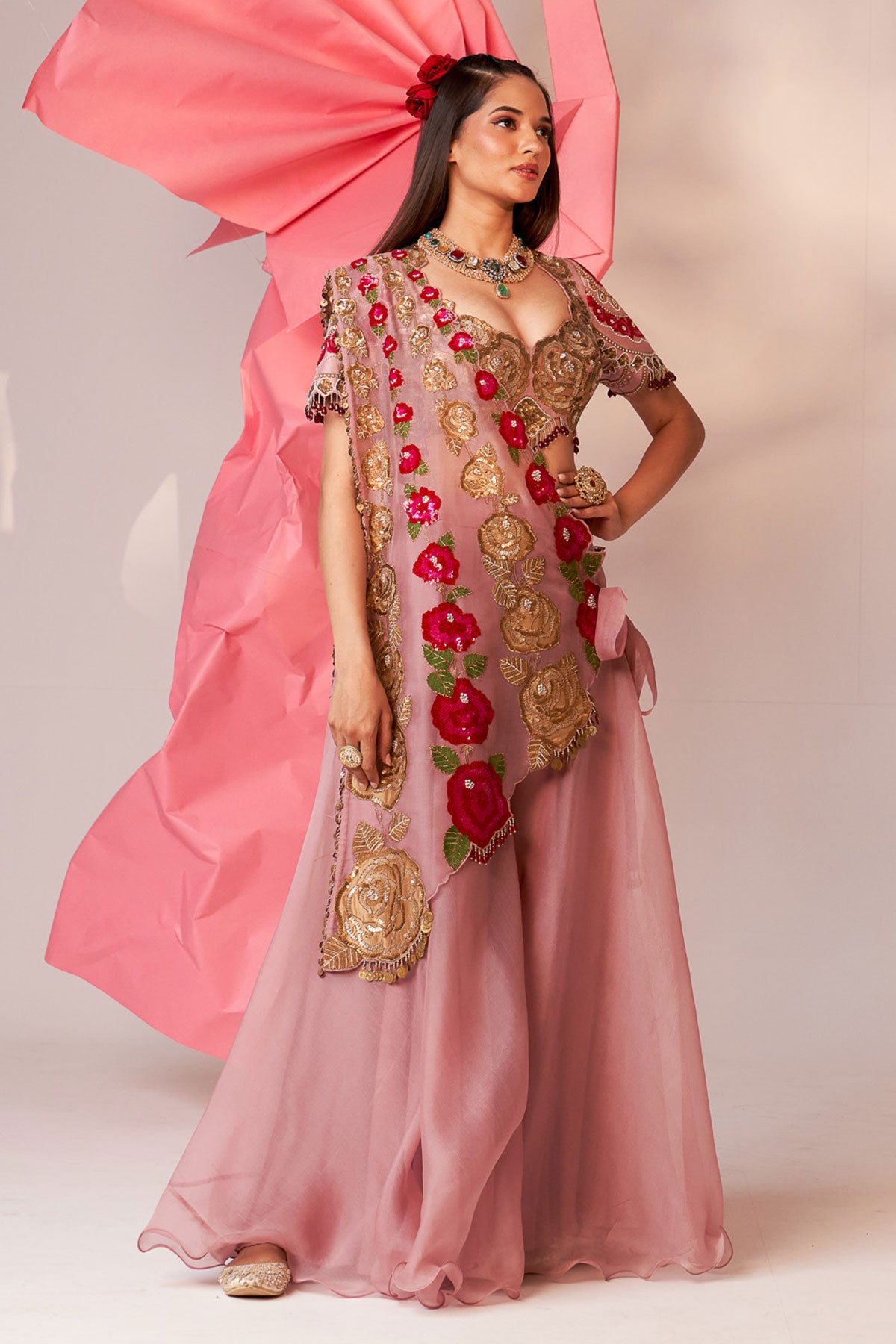 Drape sharara set