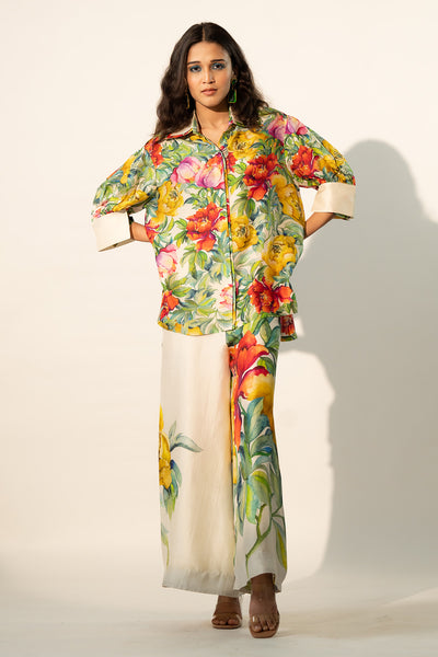 WILDERNESS BOXY YOKE PLEATED SHIRT