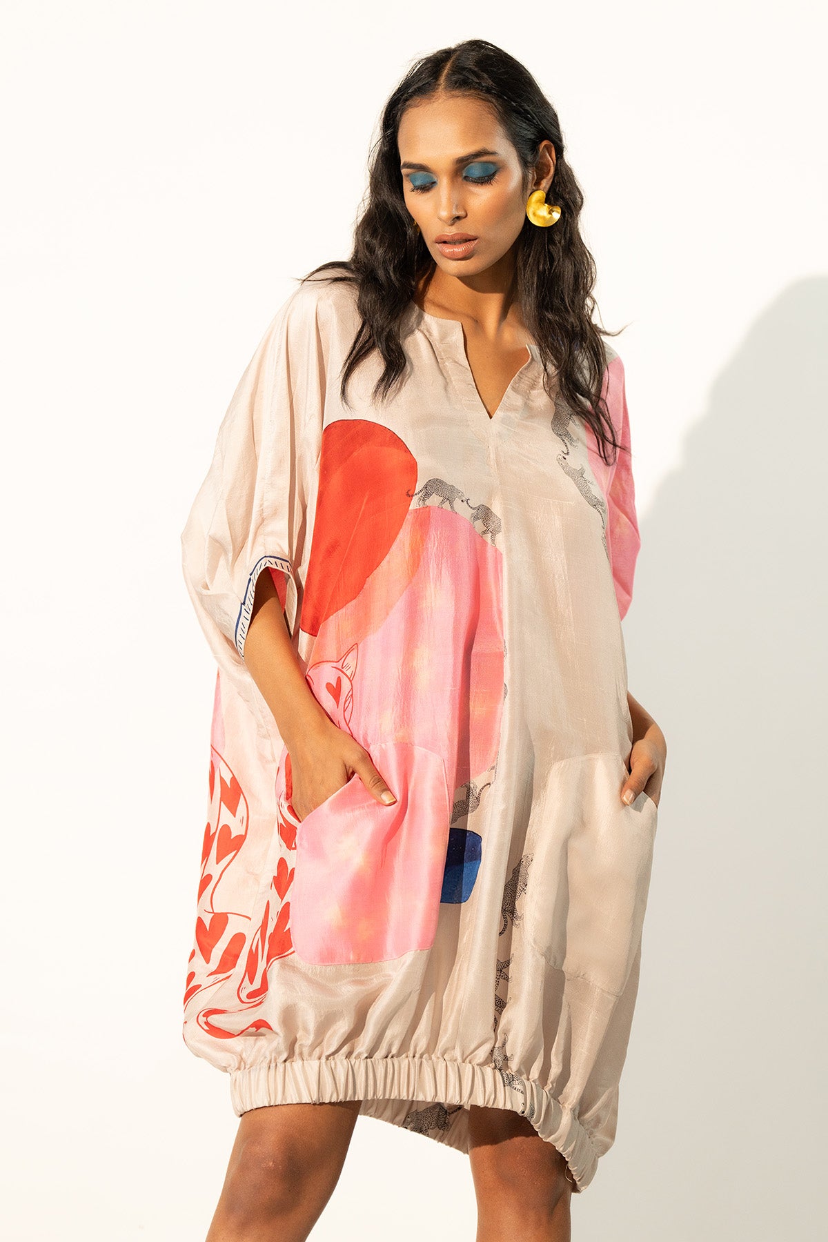ELASTICATED HEM DRESS