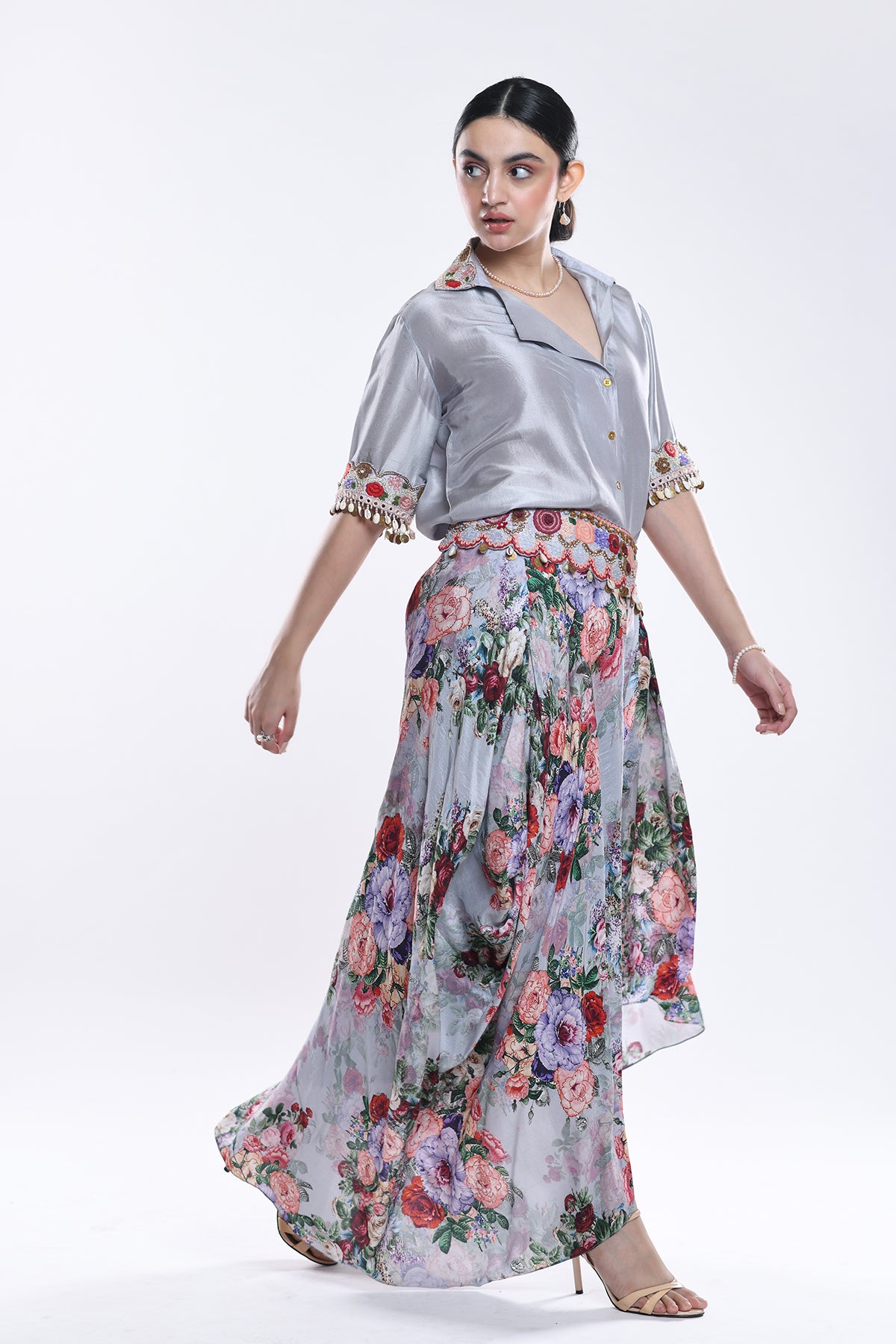 Angrakha Shirt And Skirt Set