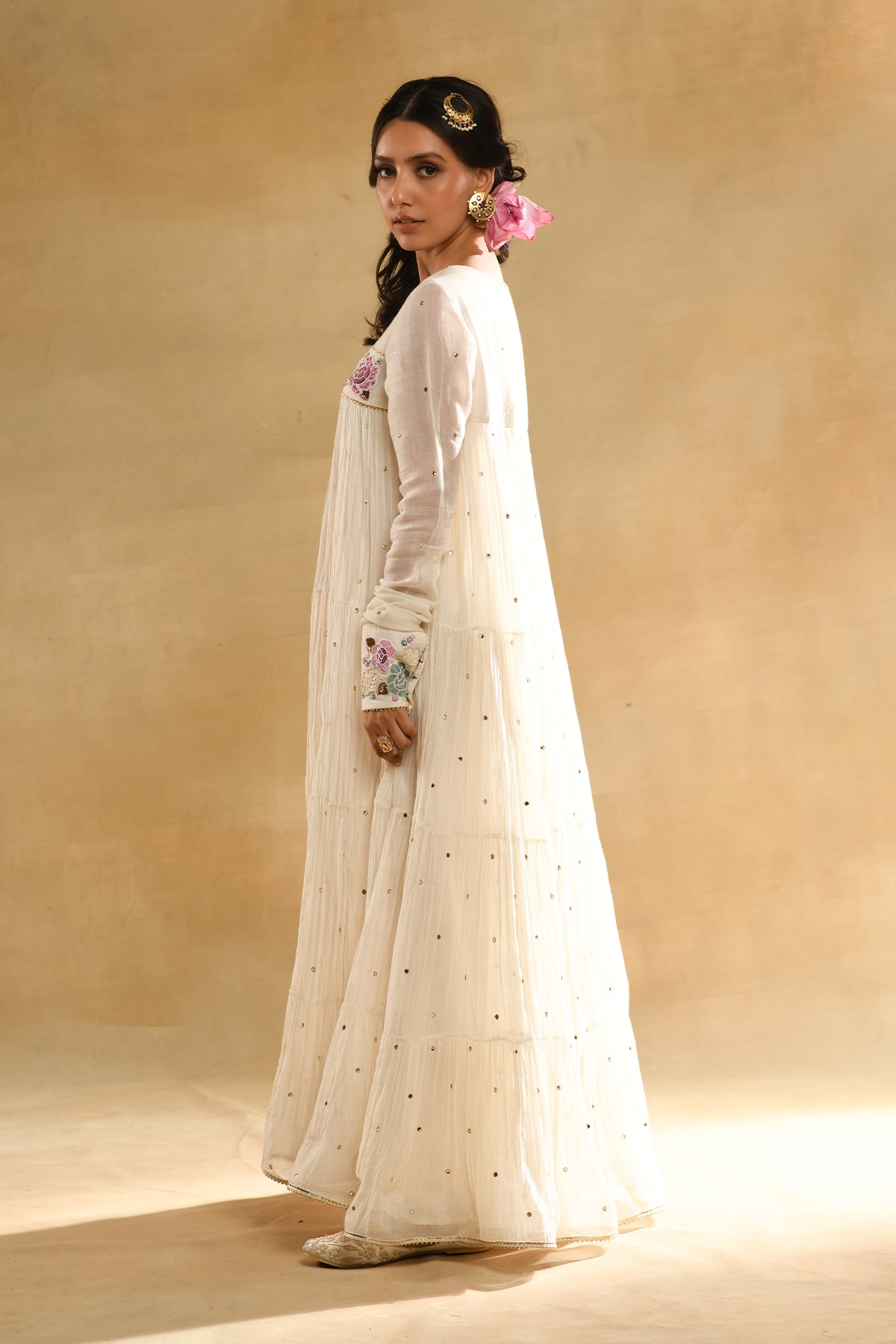 Ivory Rose Gathered Dress