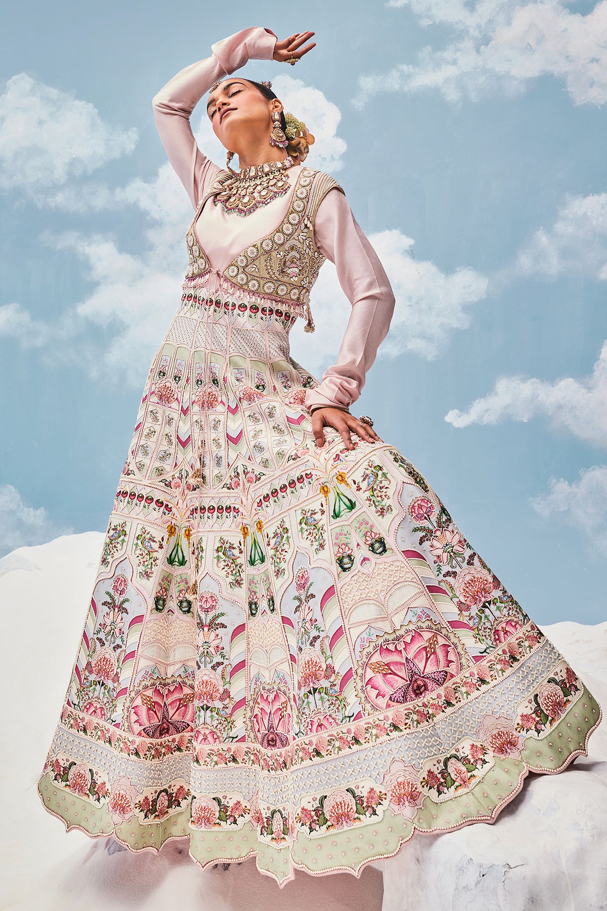 PARROT TALE PEARL ANARKALI SET