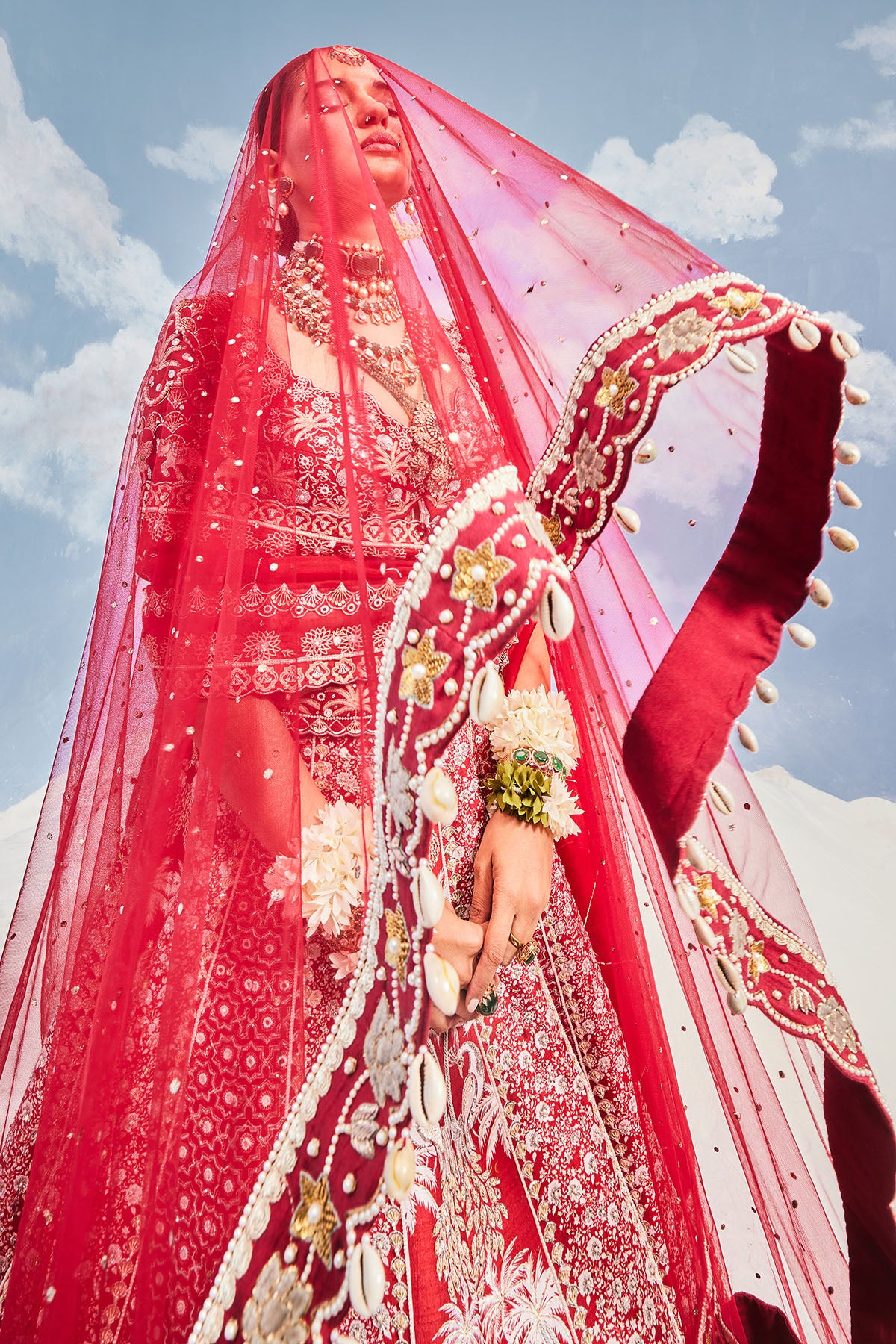 RED MARWAR LEHENGA