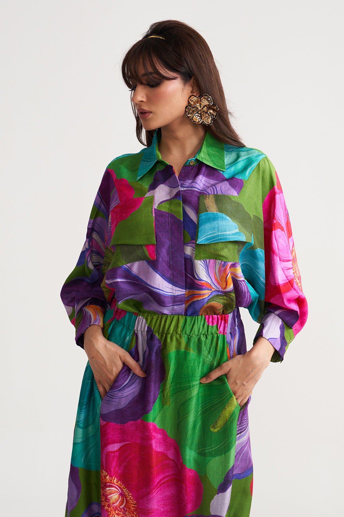 Bottom gather detail skirt