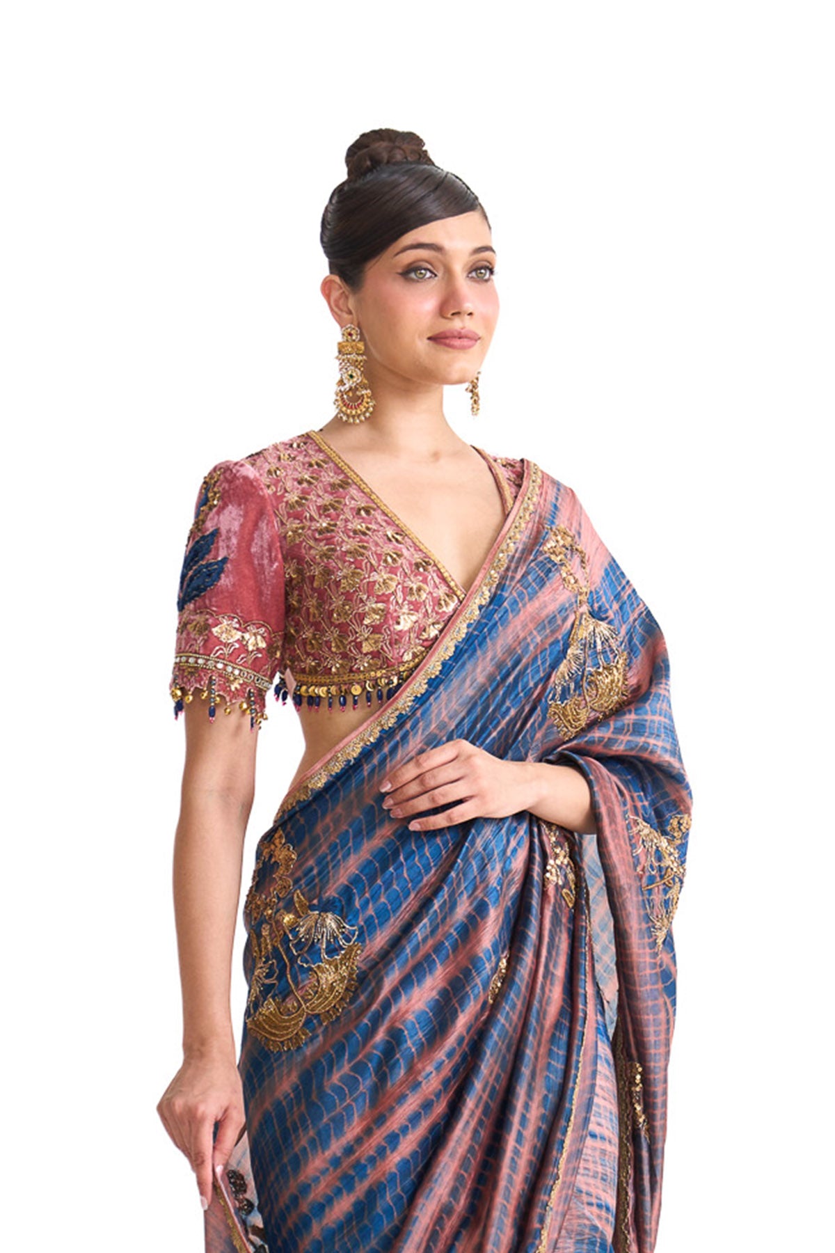 Genda phool Open saree set