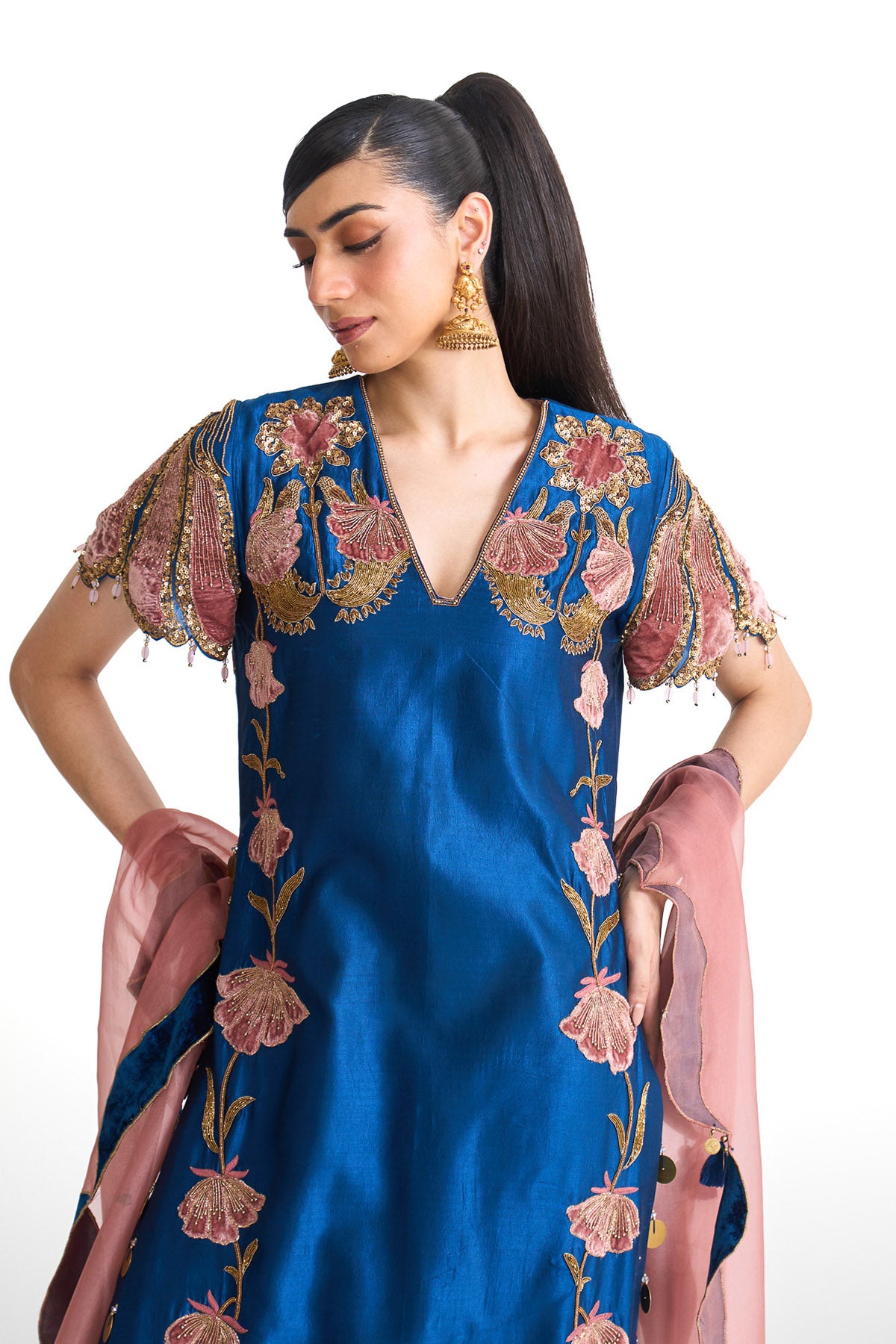 Genda phool Long suit set