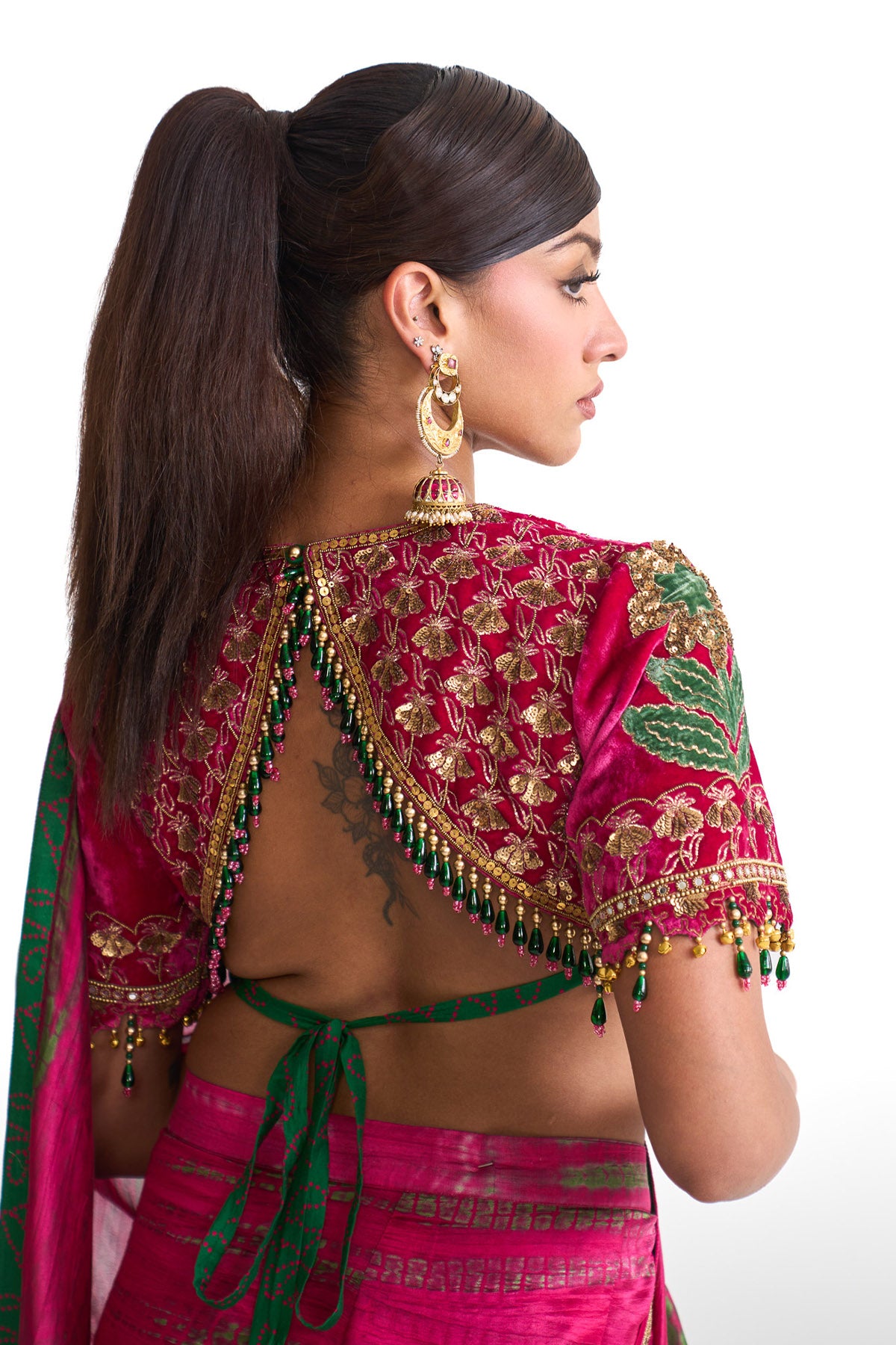 Genda phool Open saree set
