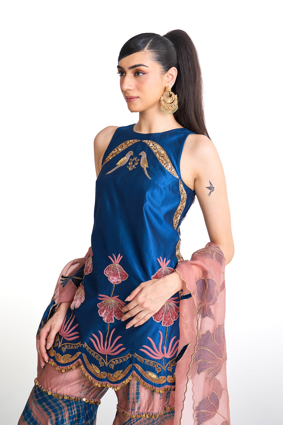 Genda phool Halter neck suit set