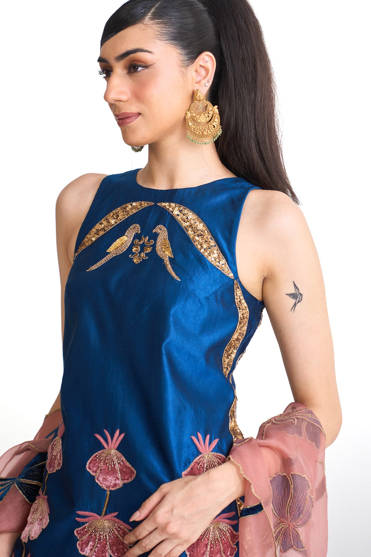 Genda phool Halter neck suit set