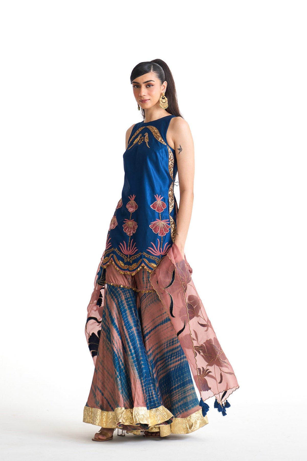 Genda phool Halter neck suit set