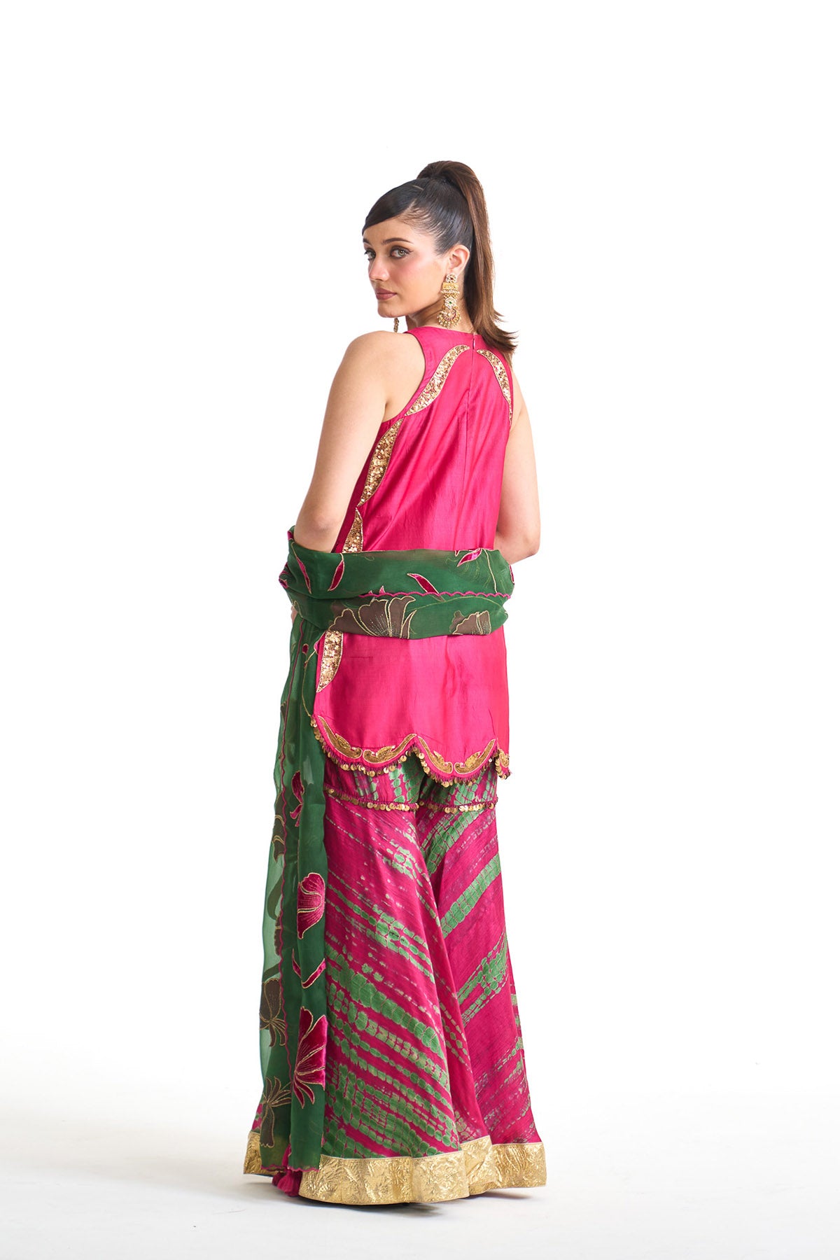 Genda phool Halter neck suit set
