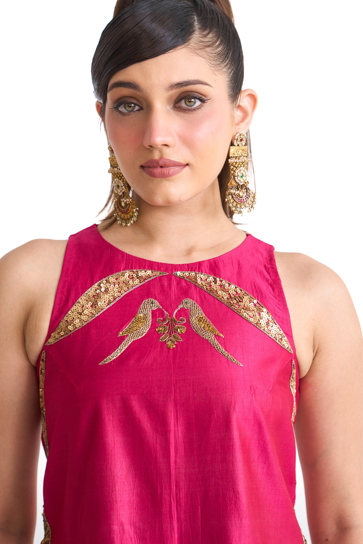 Genda phool Halter neck suit set