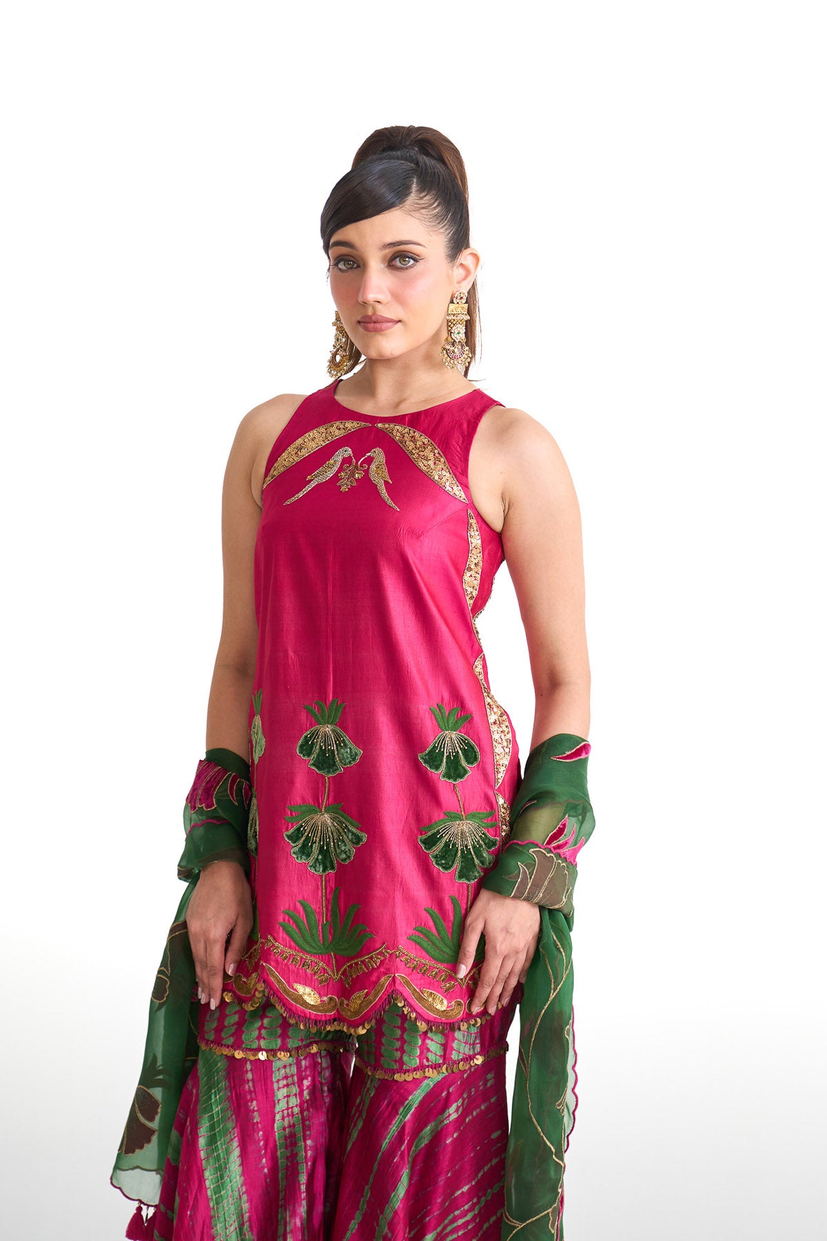 Genda phool Halter neck suit set