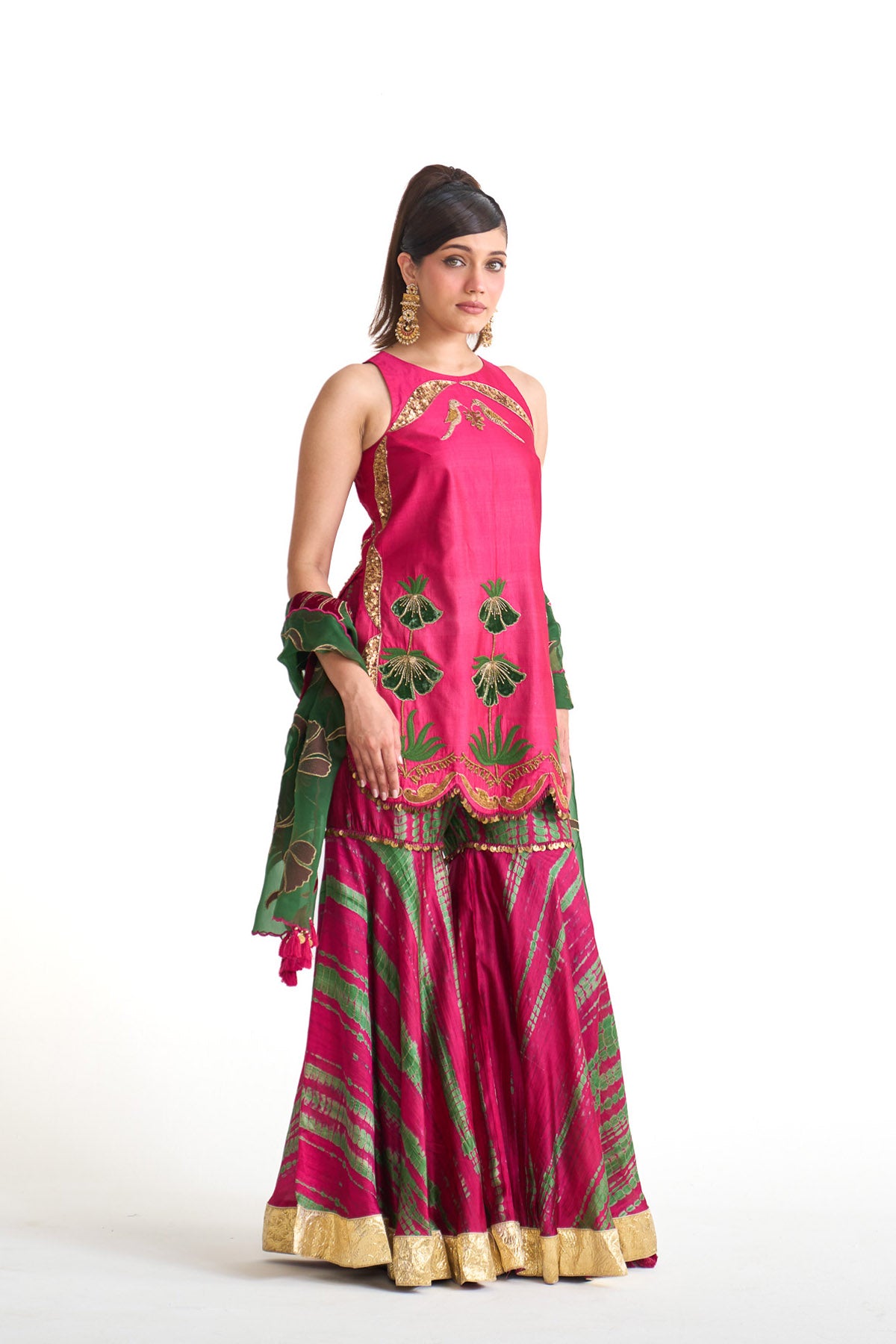 Genda phool Halter neck suit set