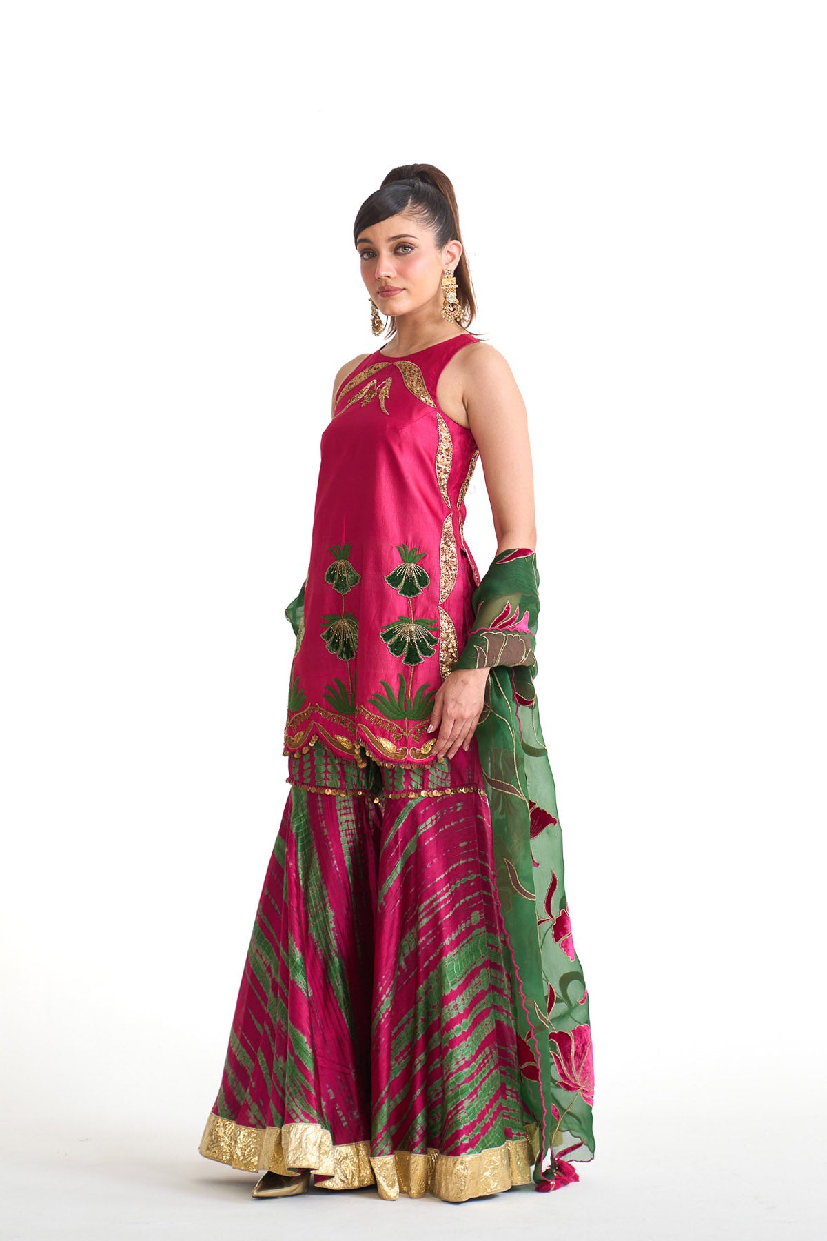 Genda phool Halter neck suit set