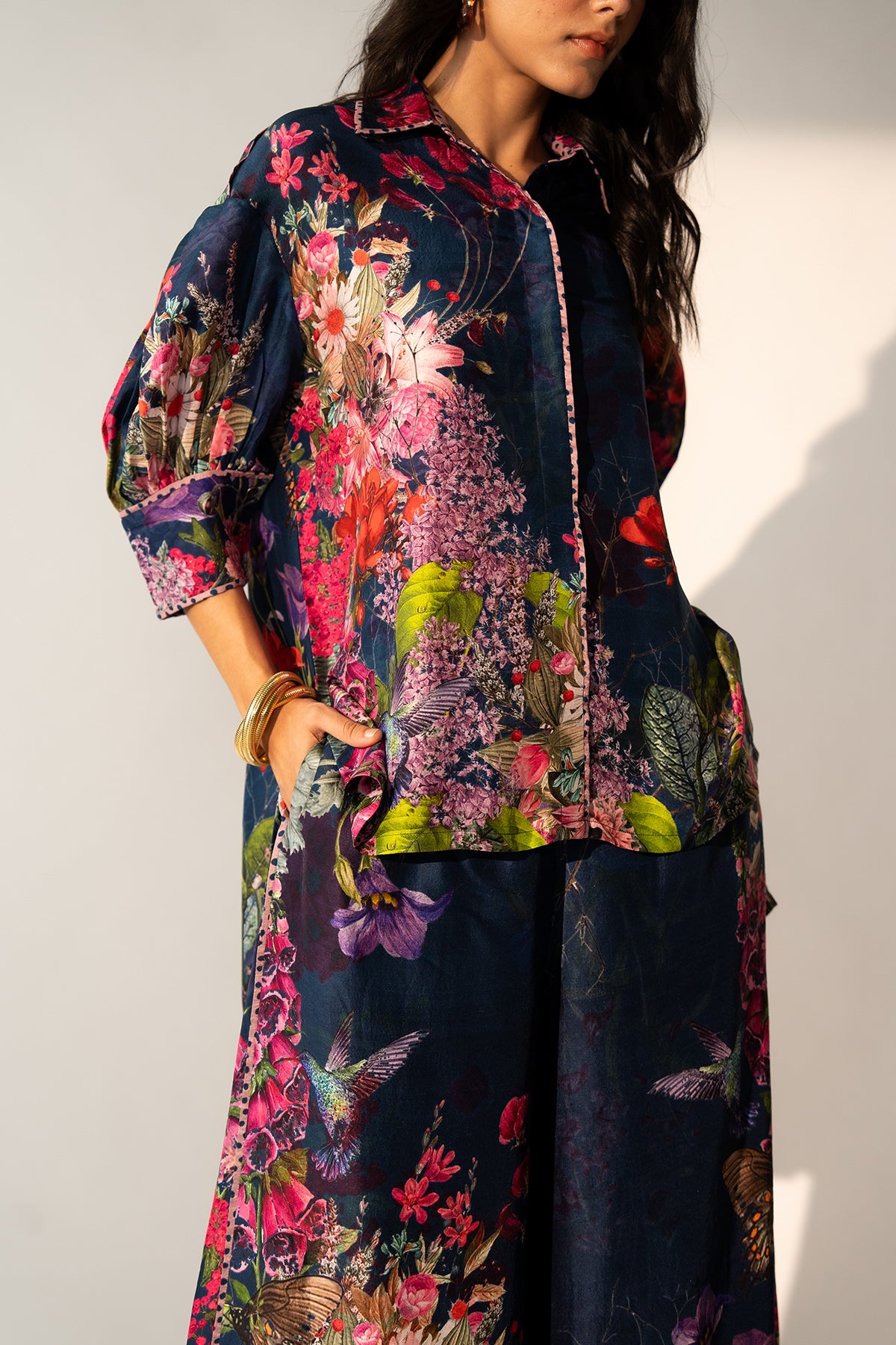 BOX SHIRT WITH PLEATED DETAILS