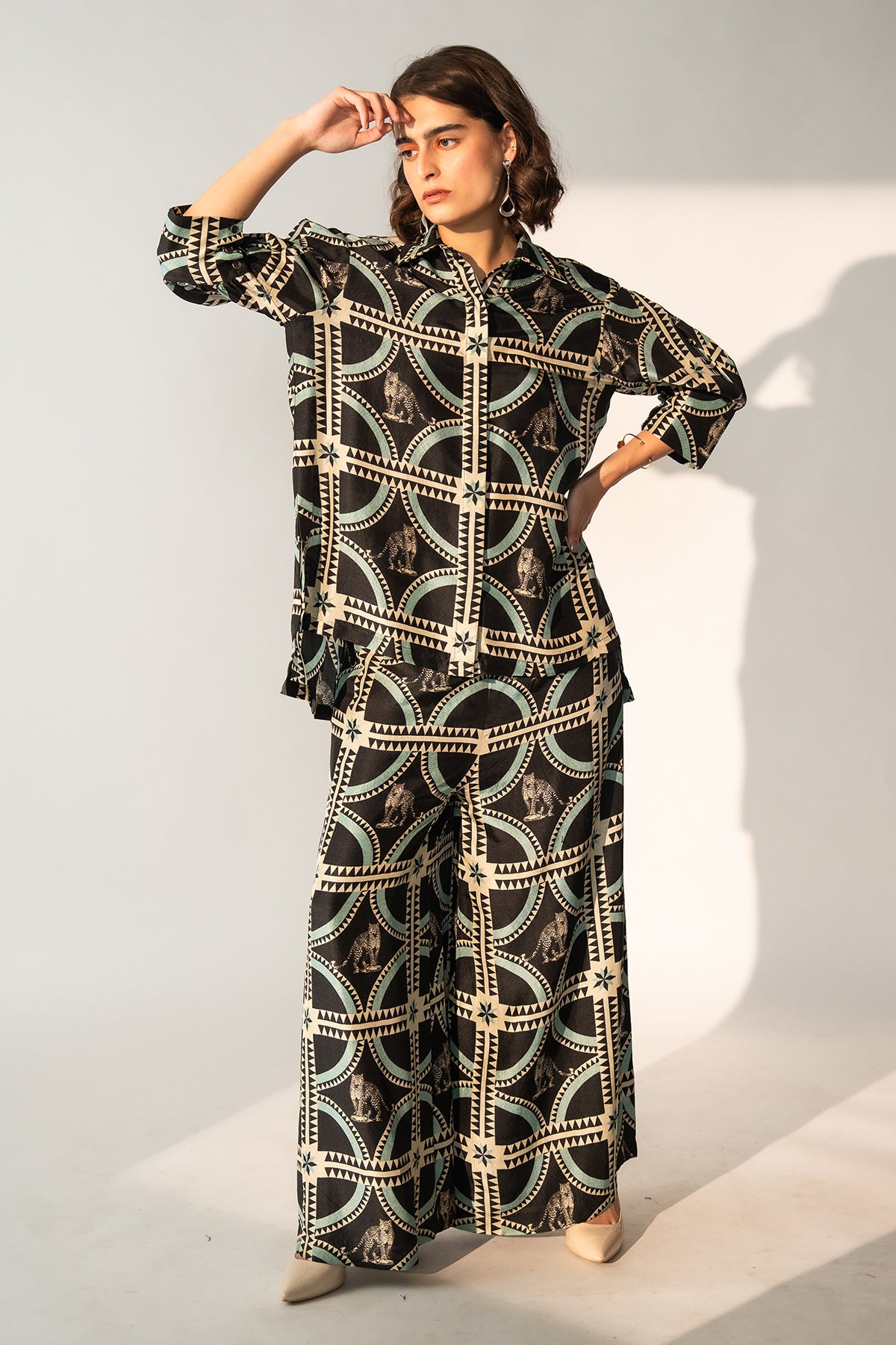 Box Shirt with Pleated Details