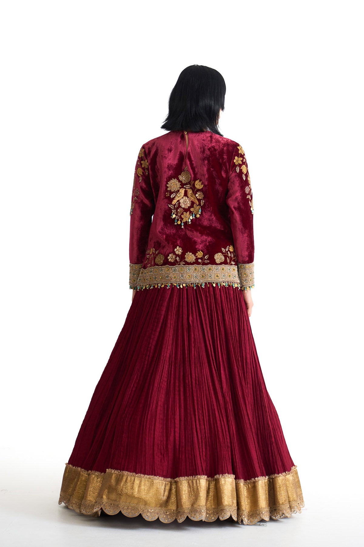 Golden story short kurta lehenga set