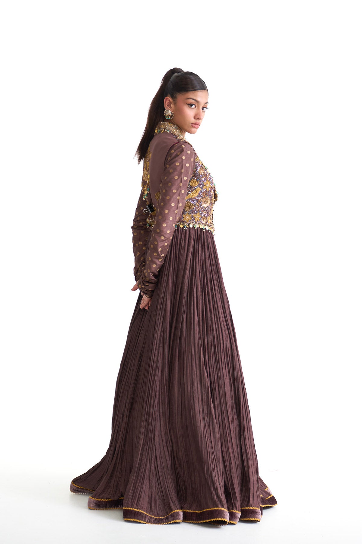 Golden story anarkali set