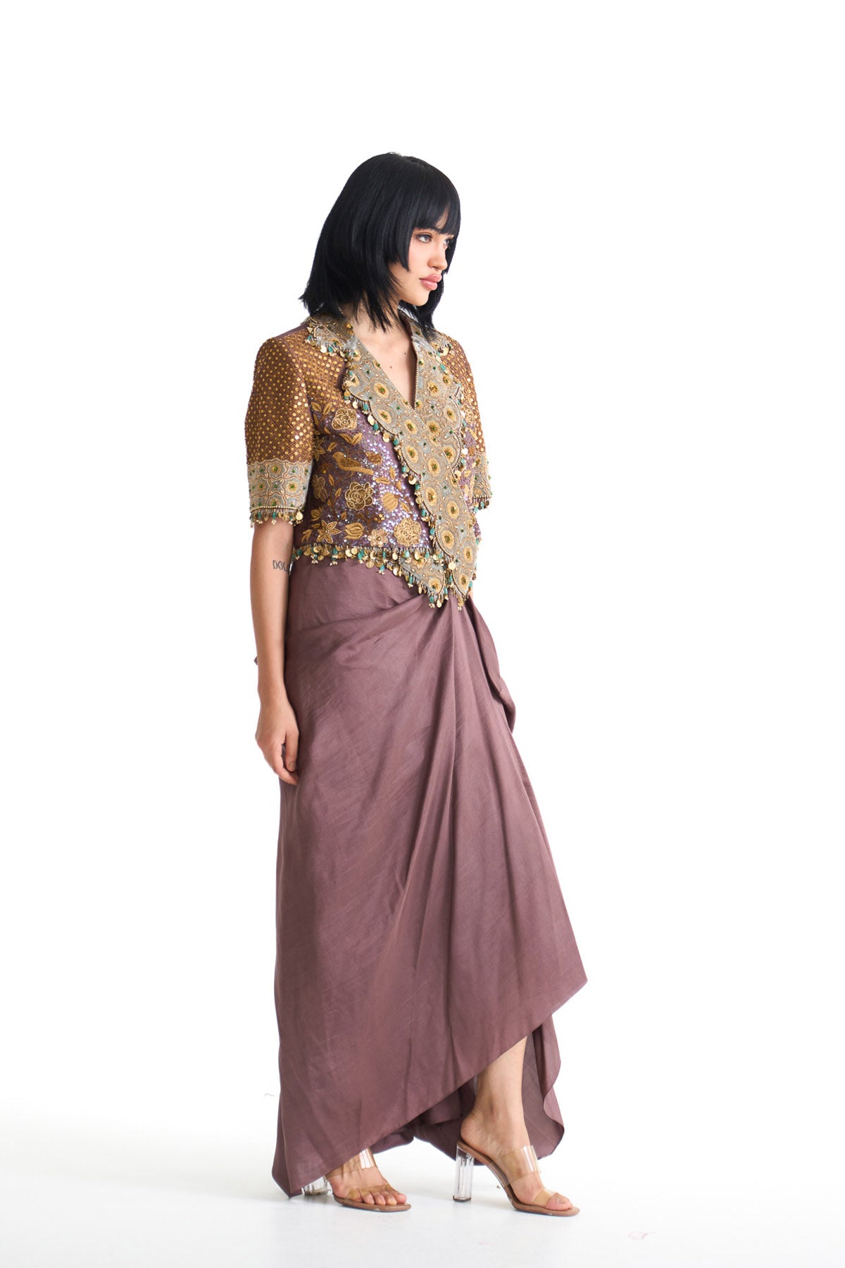 Golden story overlap jacket set