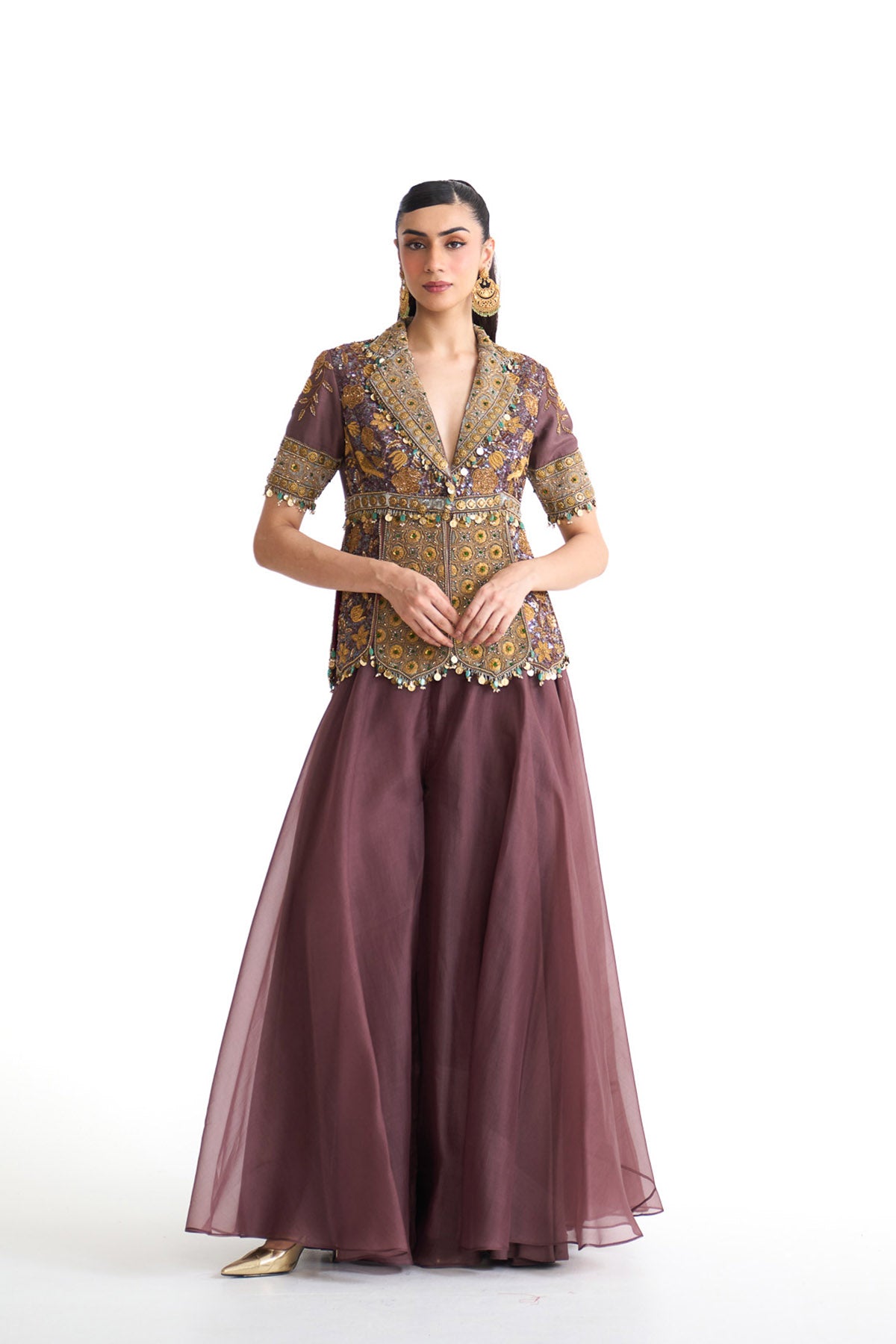 Golden story peplum set