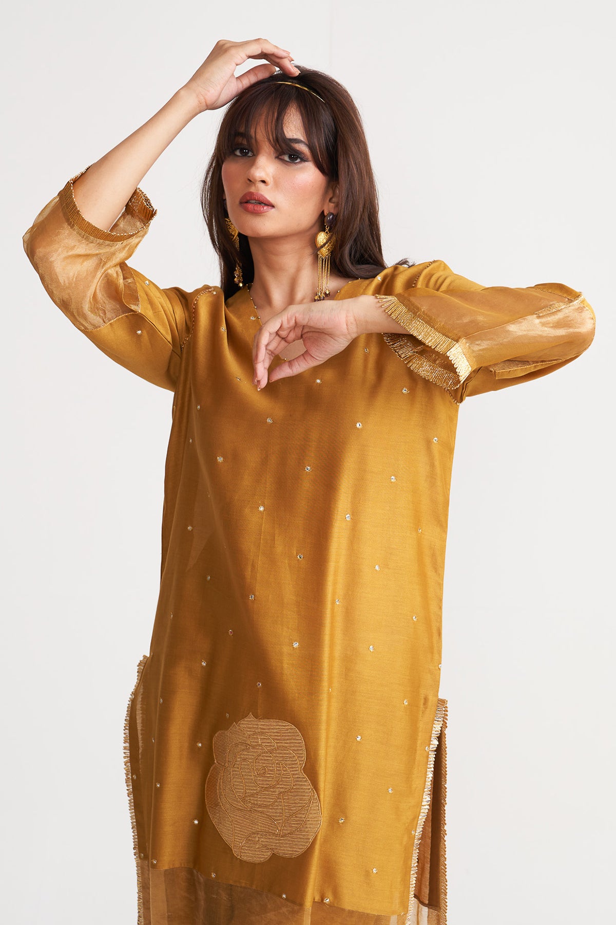 Gota gold kurta set