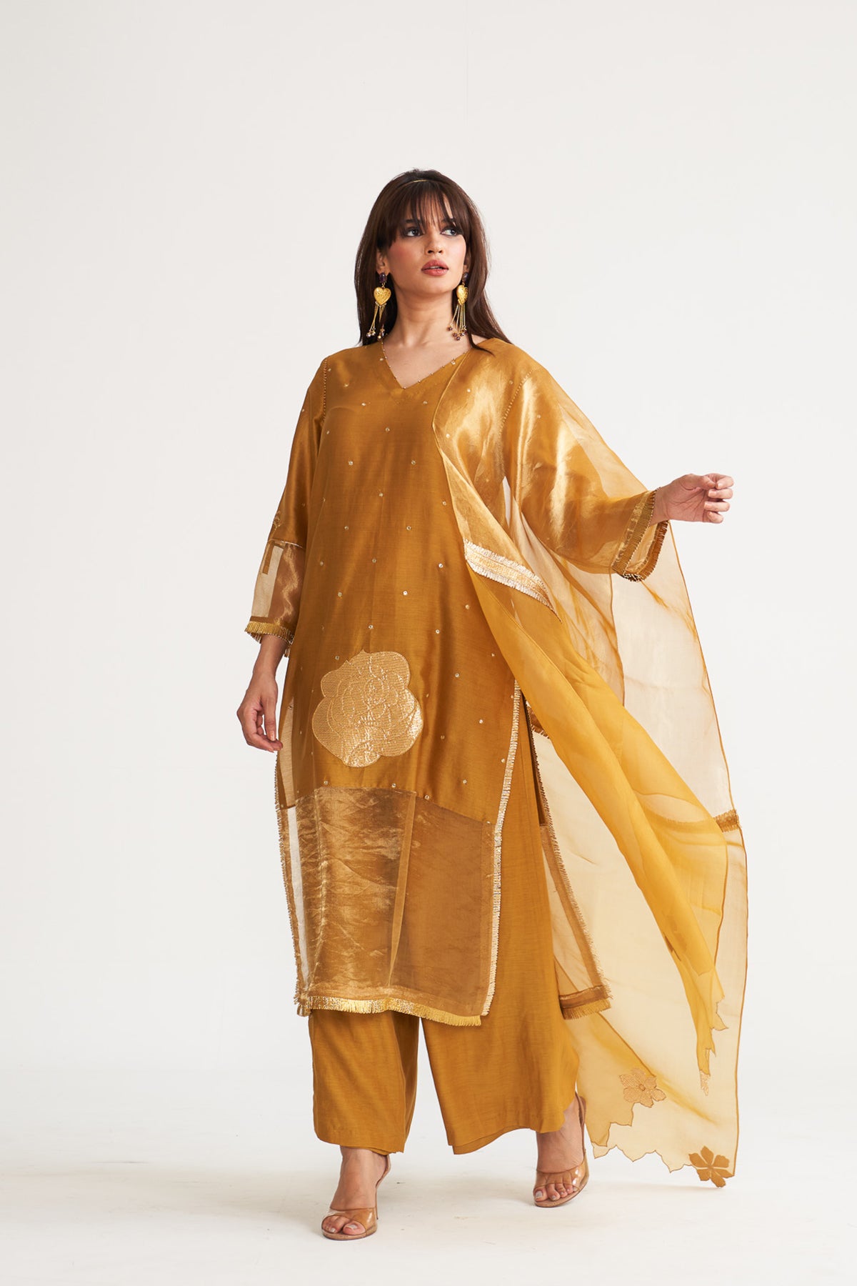 Gota gold kurta set