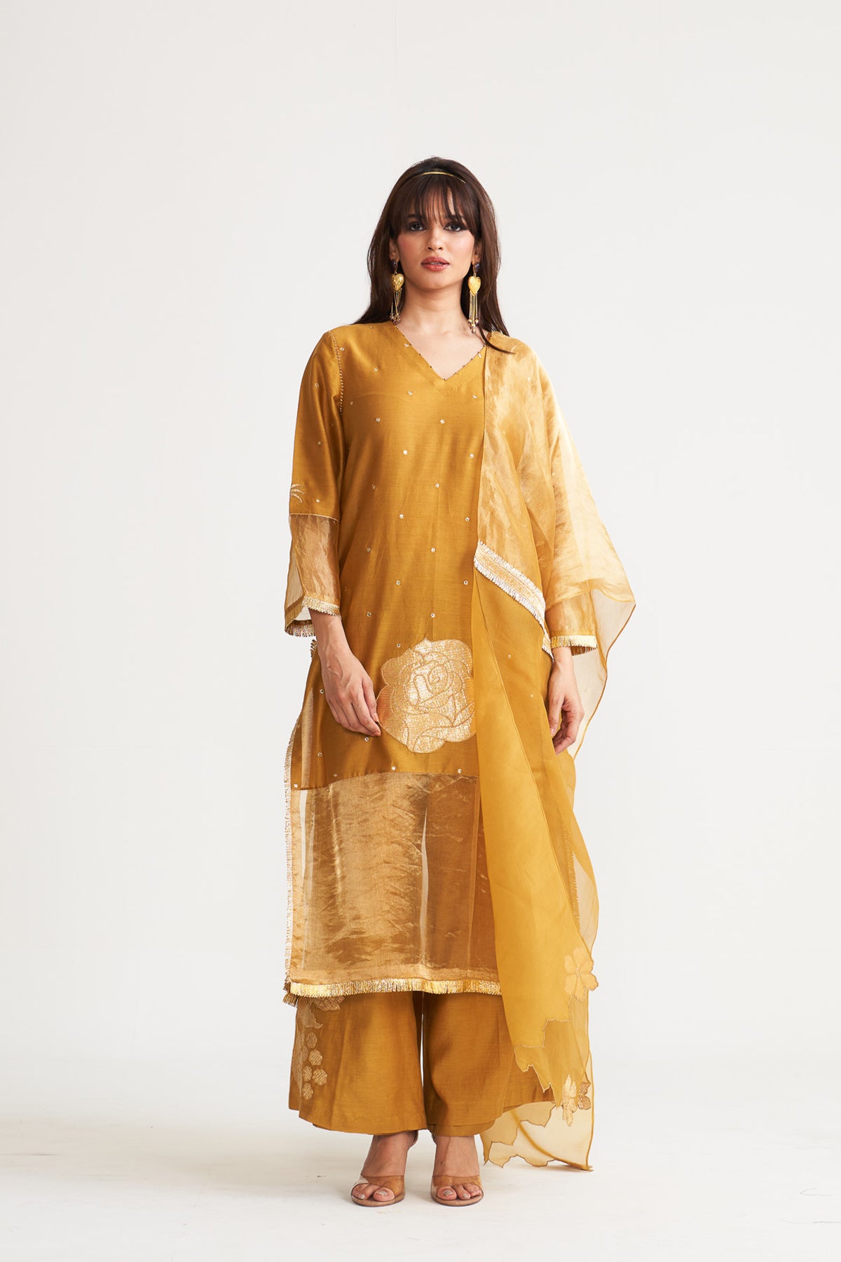 Gota gold kurta set