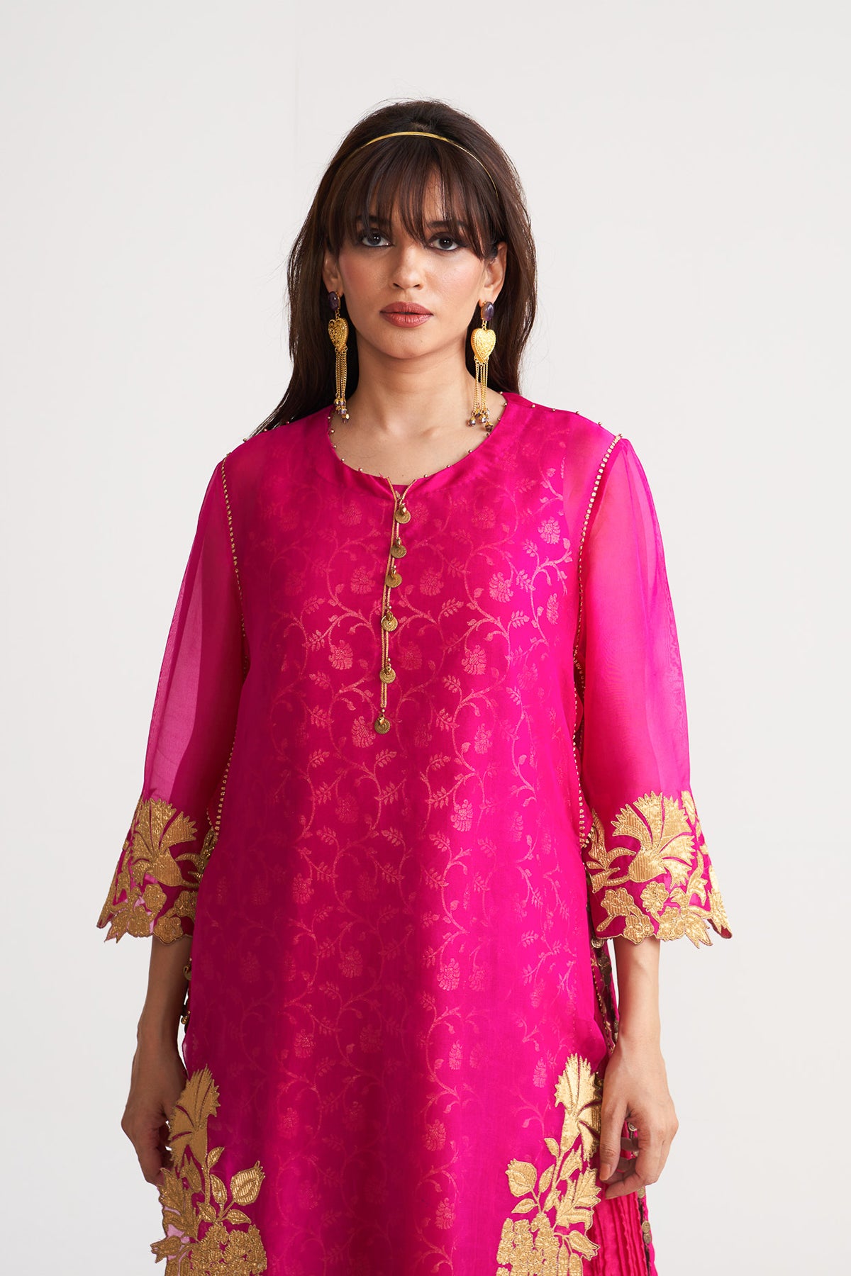 Organza gota patch kurta set