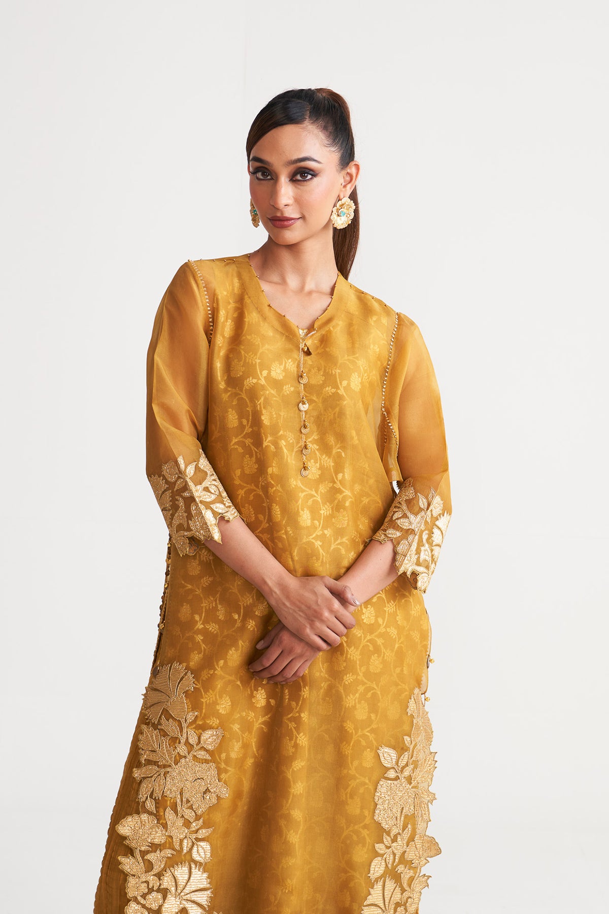 Organza gota patch kurta set