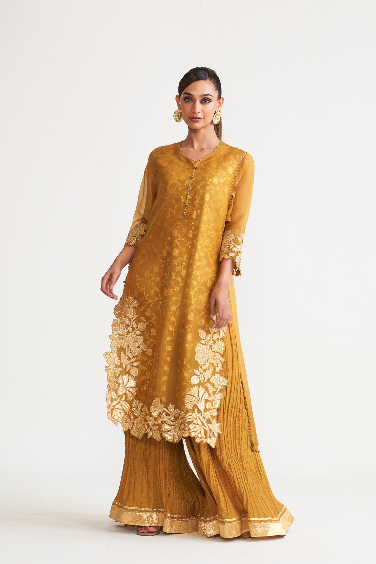 Organza gota patch kurta set