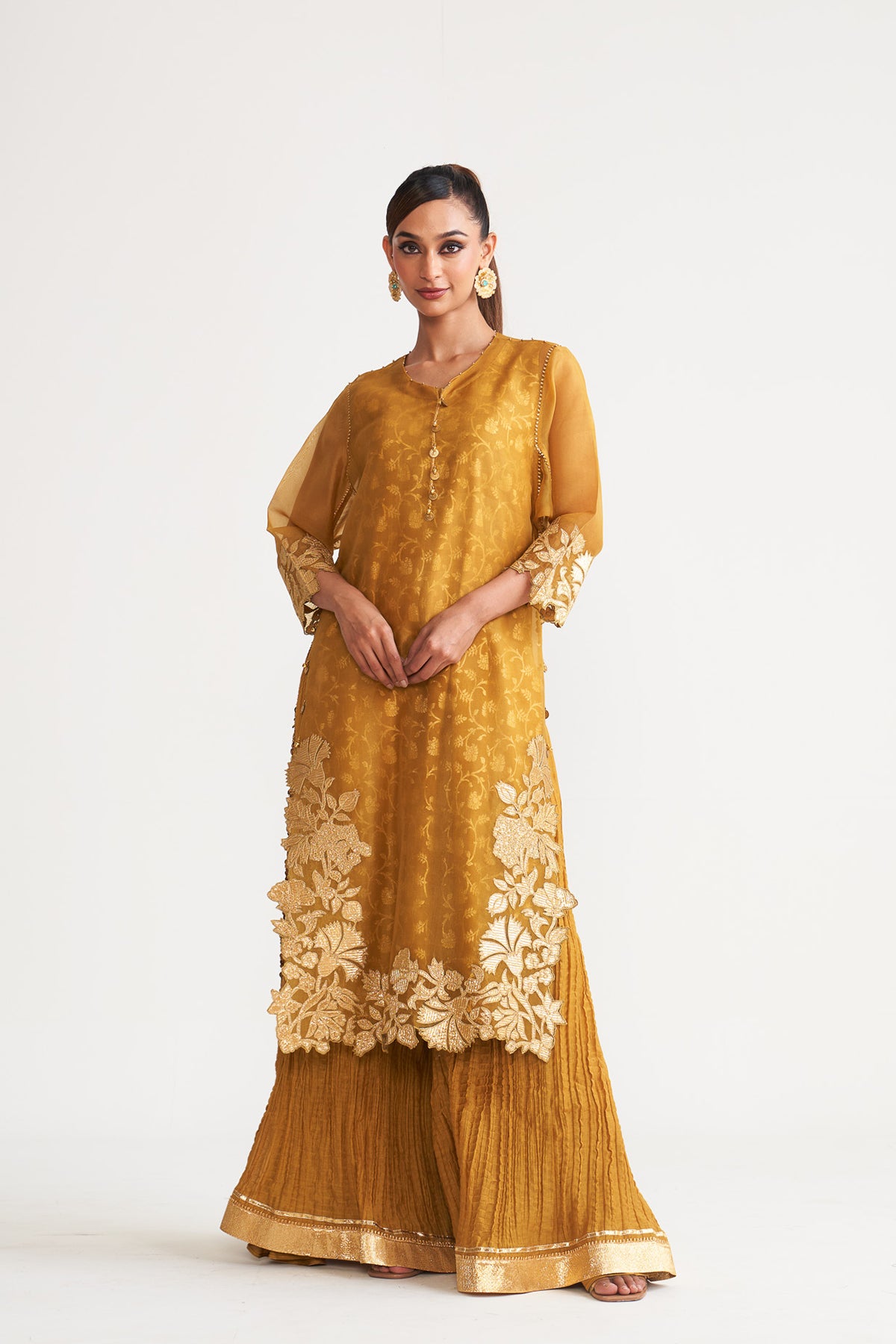 Organza gota patch kurta set