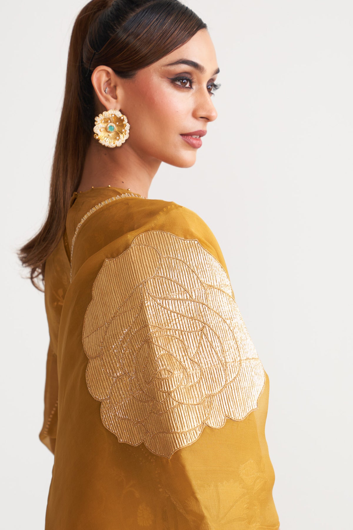 Organza gota patch kurta set