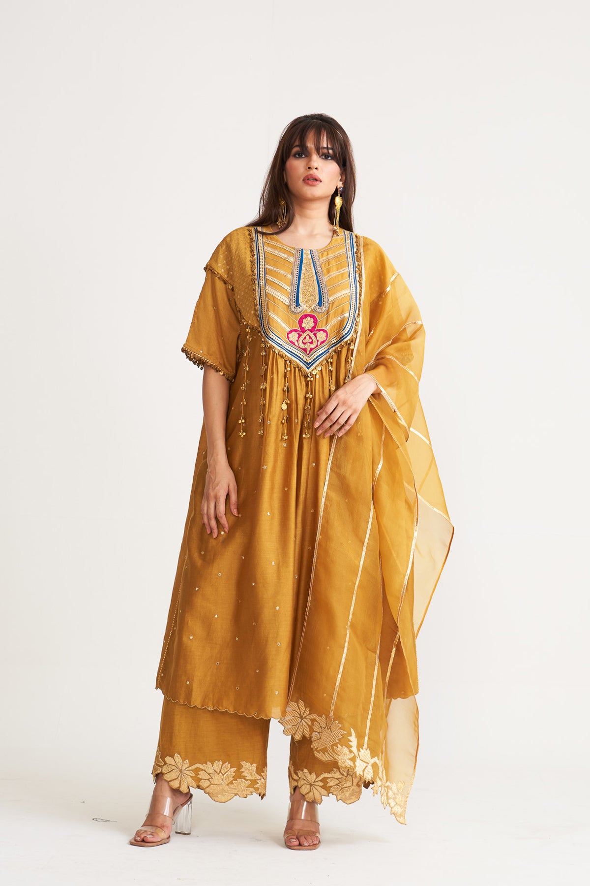 Gota line patch kurta set