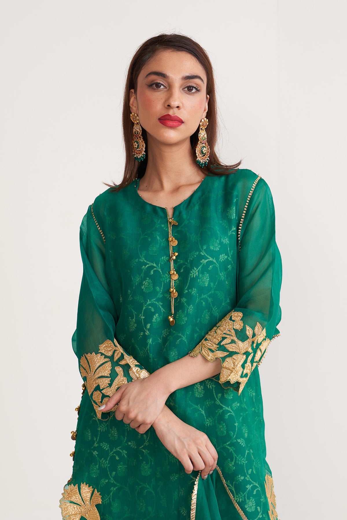 Organza gota patch kurta set