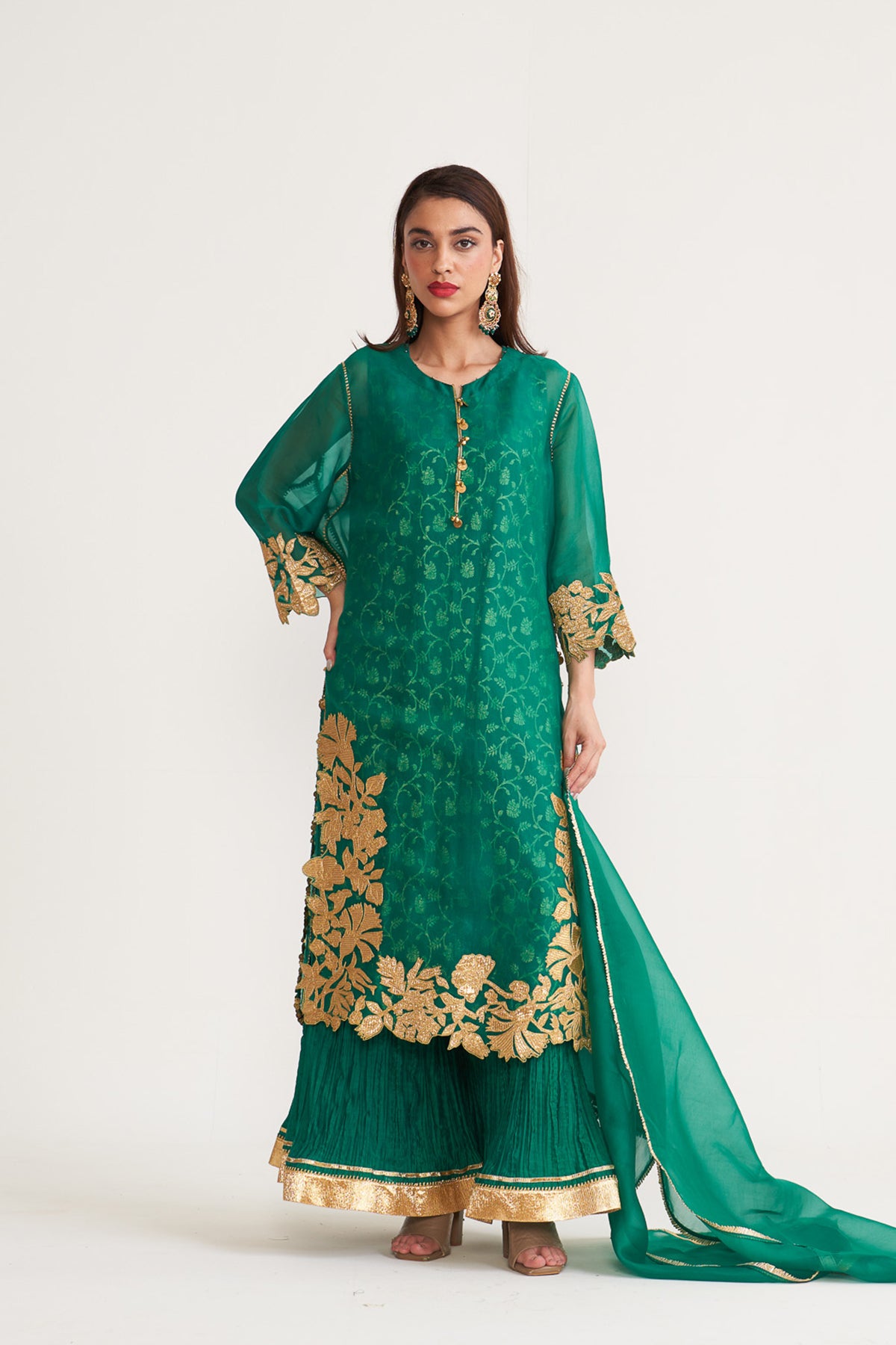 Organza gota patch kurta set