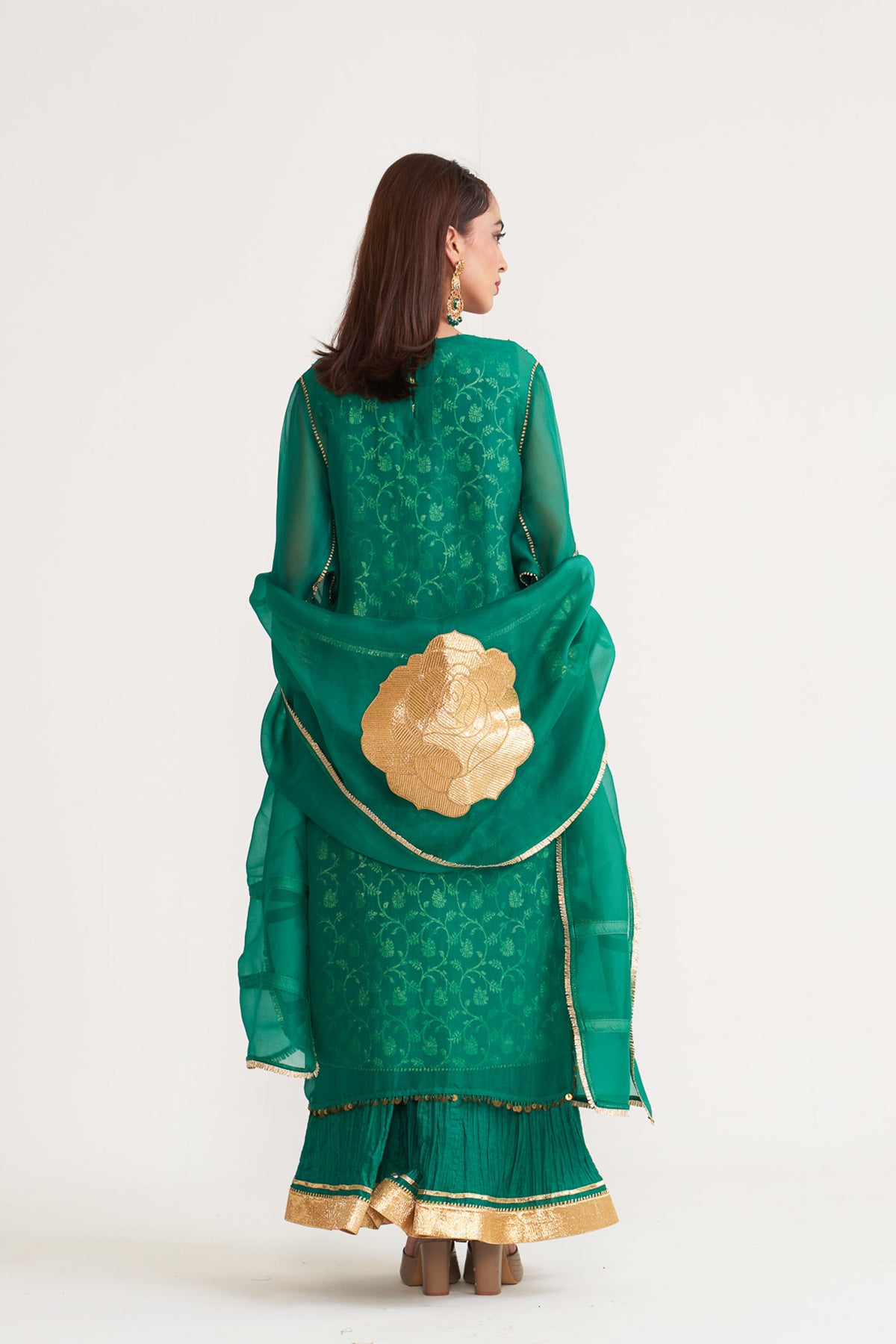 Organza gota patch kurta set