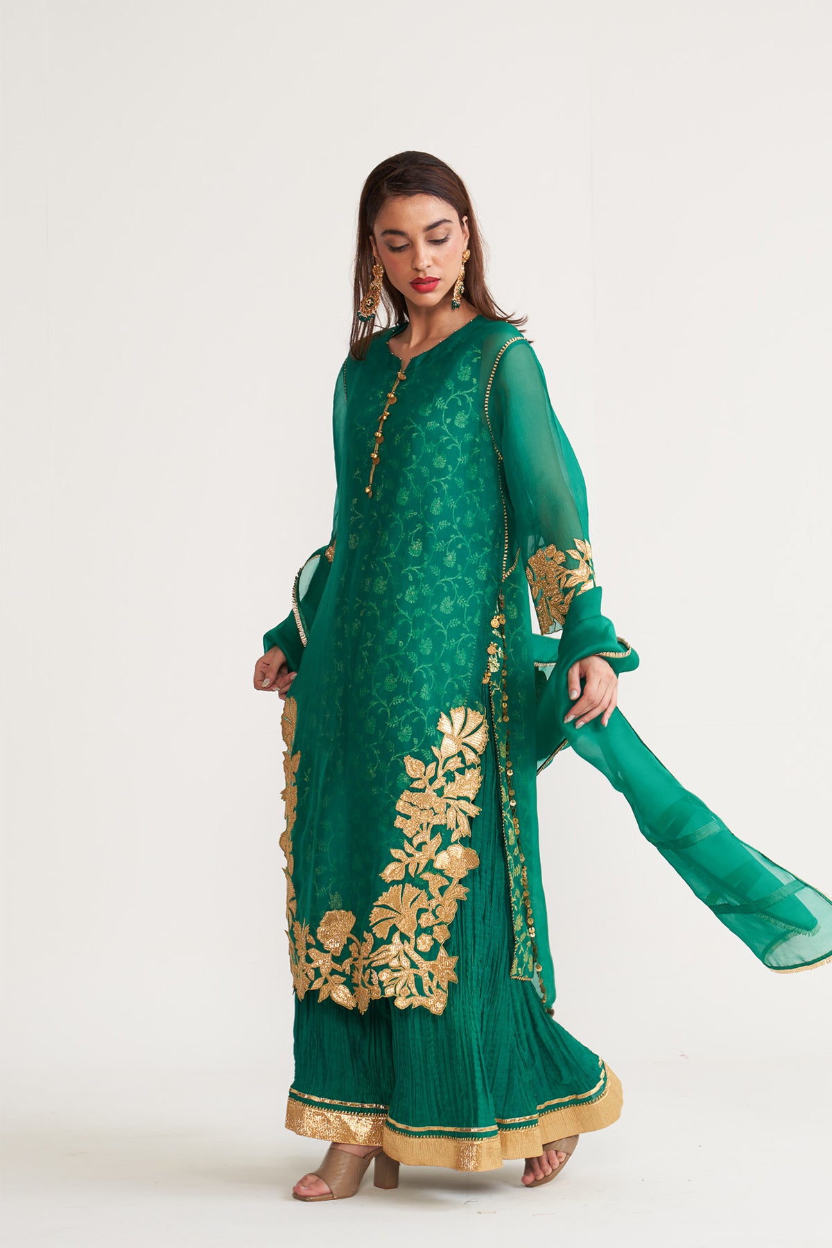 Organza gota patch kurta set