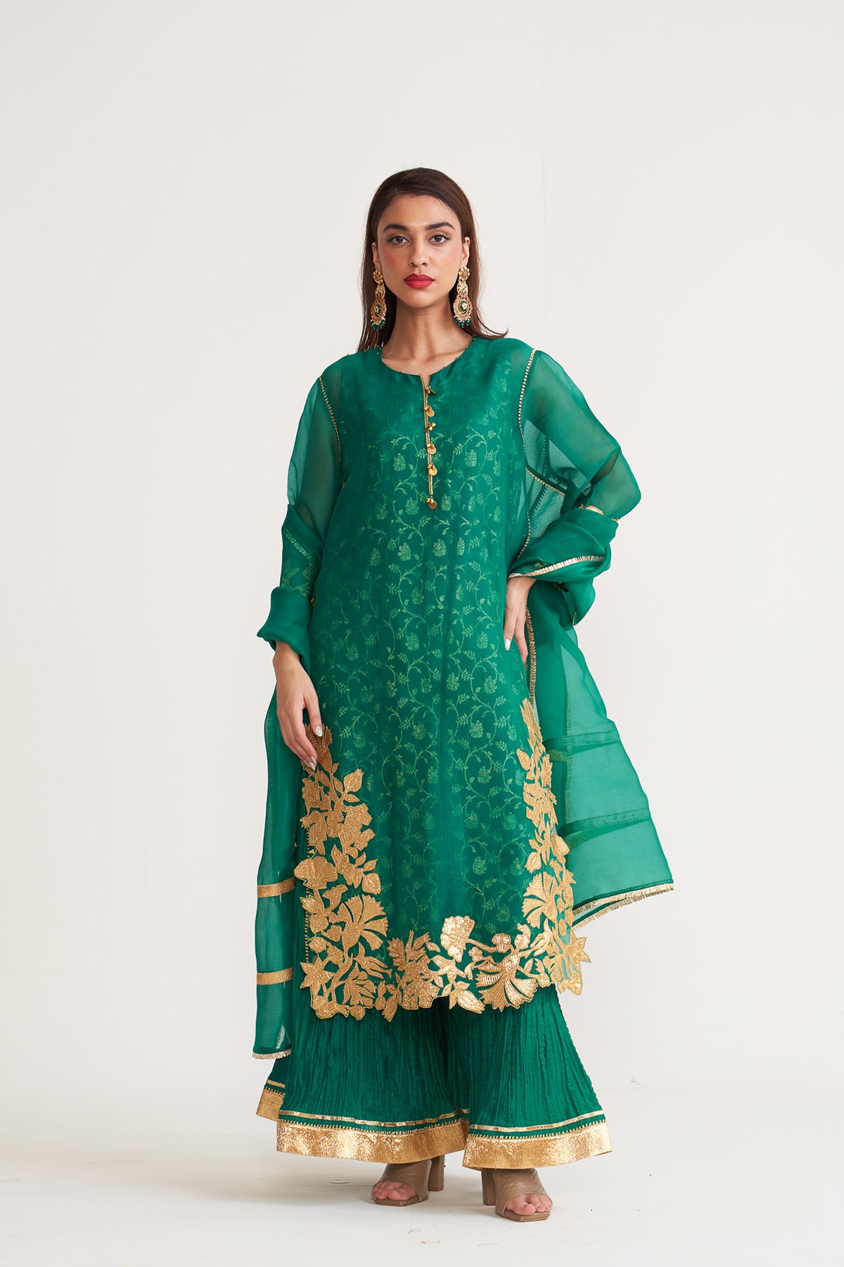 Organza gota patch kurta set