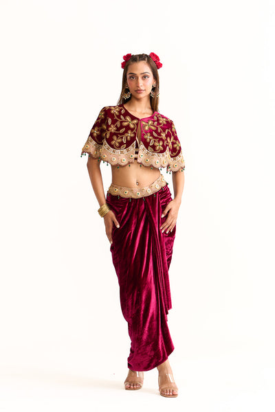 Heritage Short cape and drape skirt set