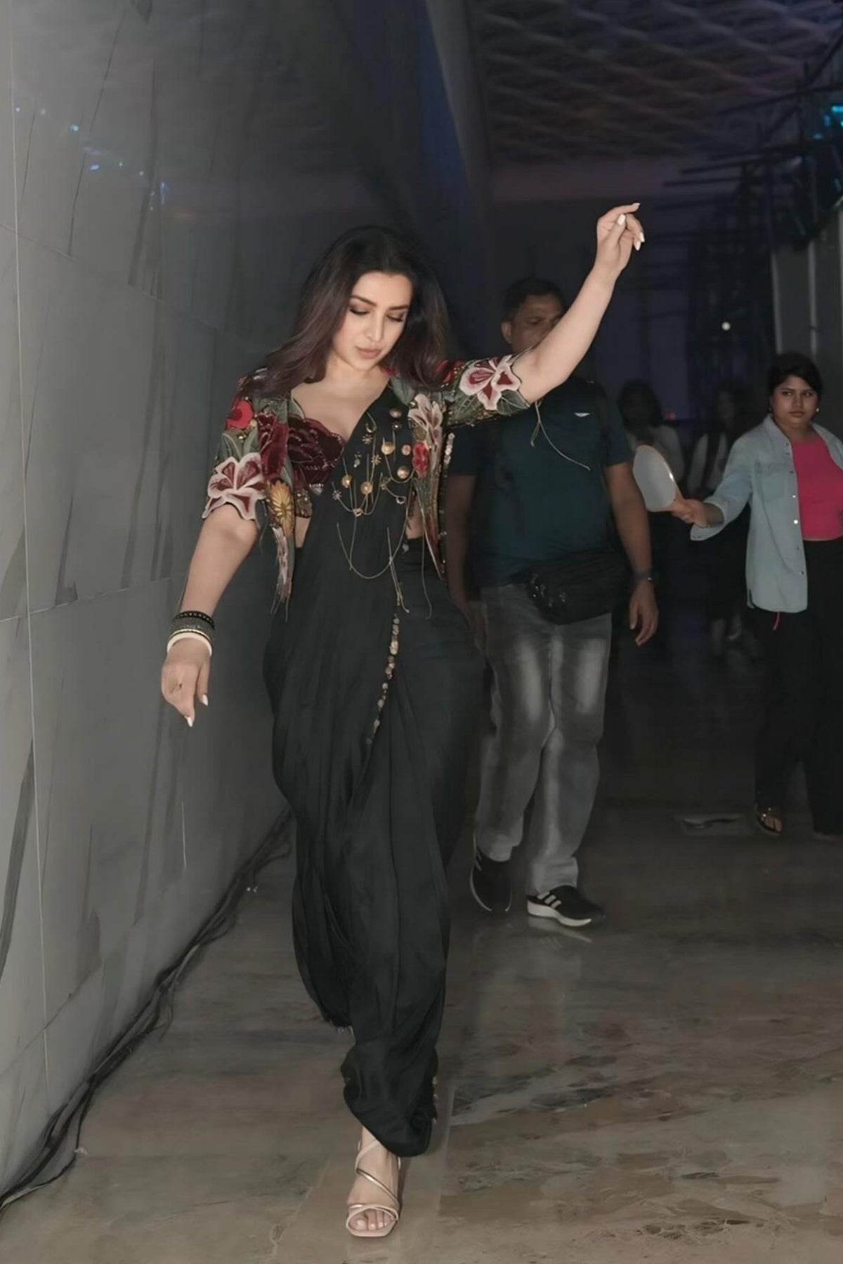 Tisca chopra In Vintage lily drape saree