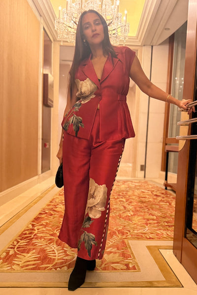 Neha Dhupia in Side elasticated top with palazzo pants