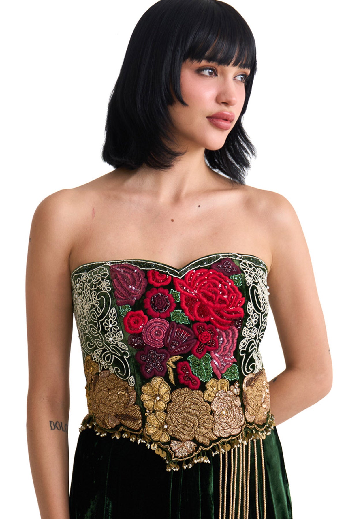Jade corset with mermaid skirt