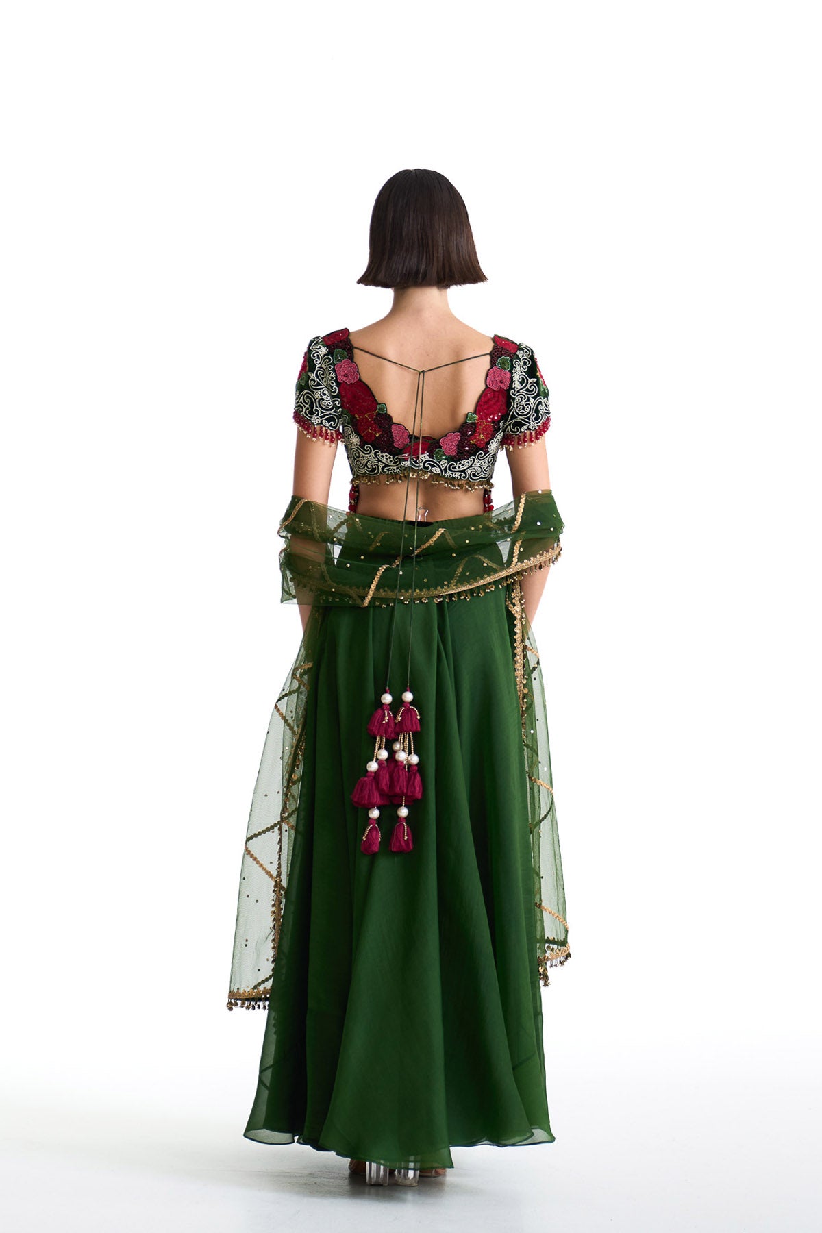 Jade gusset top & sharara set